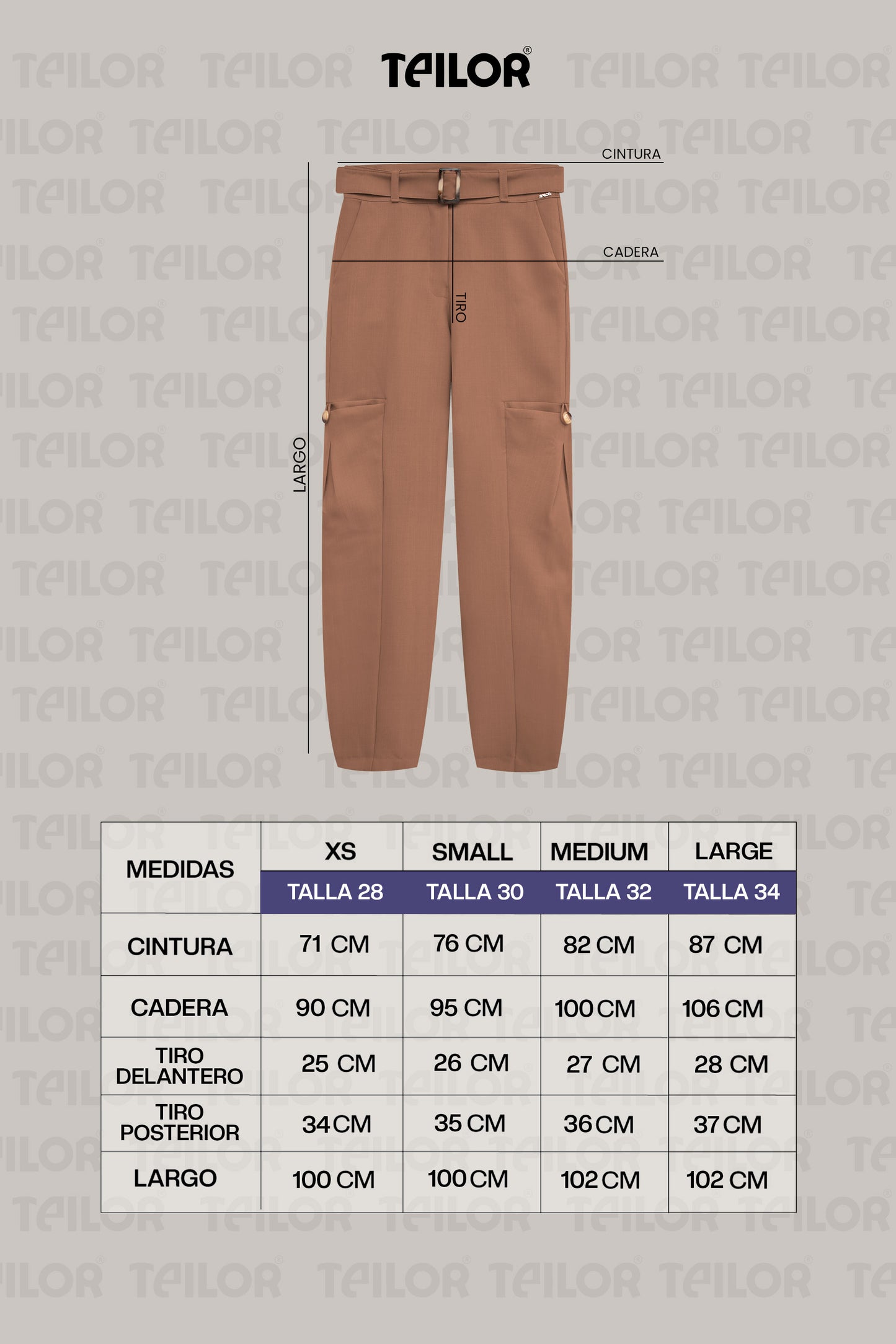 PANTALÓN CON CINTURÓN SOAMY CAMELLO