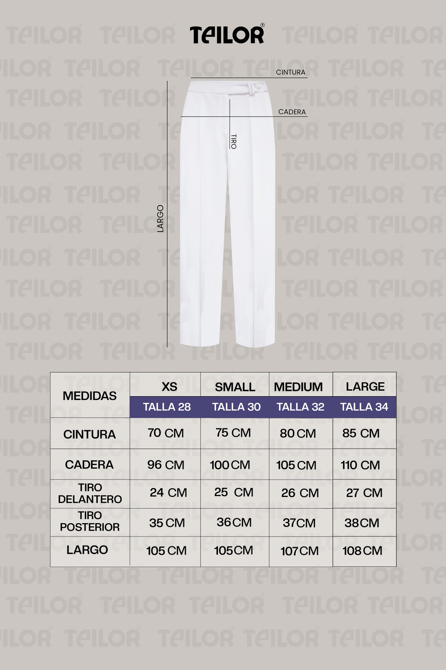 PANTALON CON PRETINA CRUZADA LUCIA BLANCO