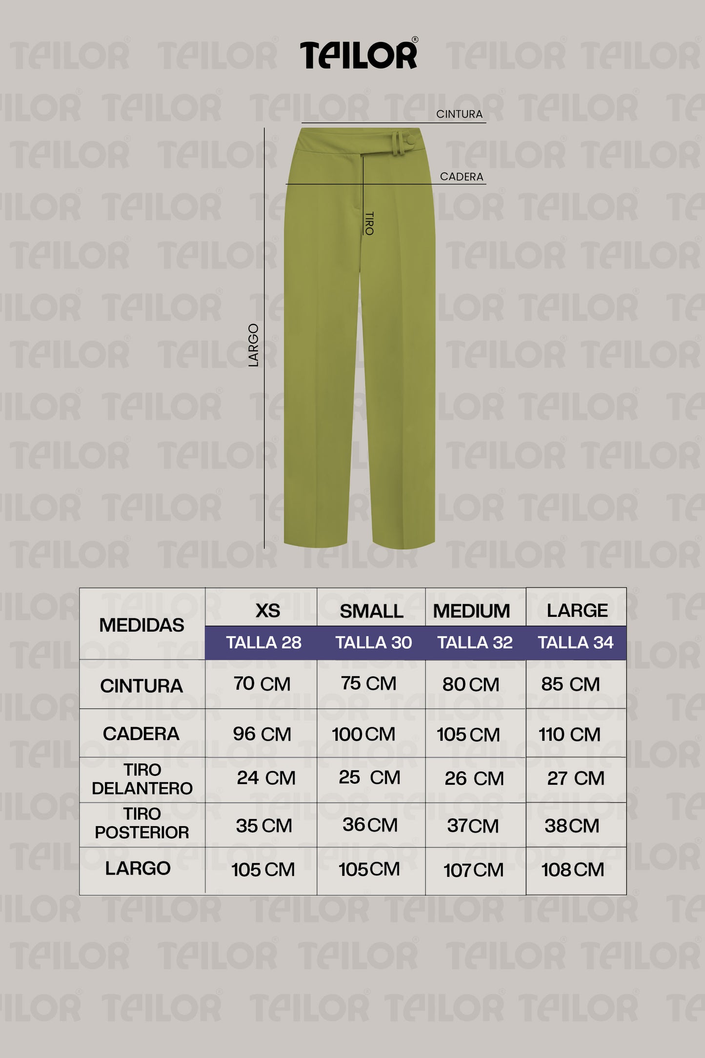 PANTALON CON PRETINA CRUZADA LUCIA VERDE