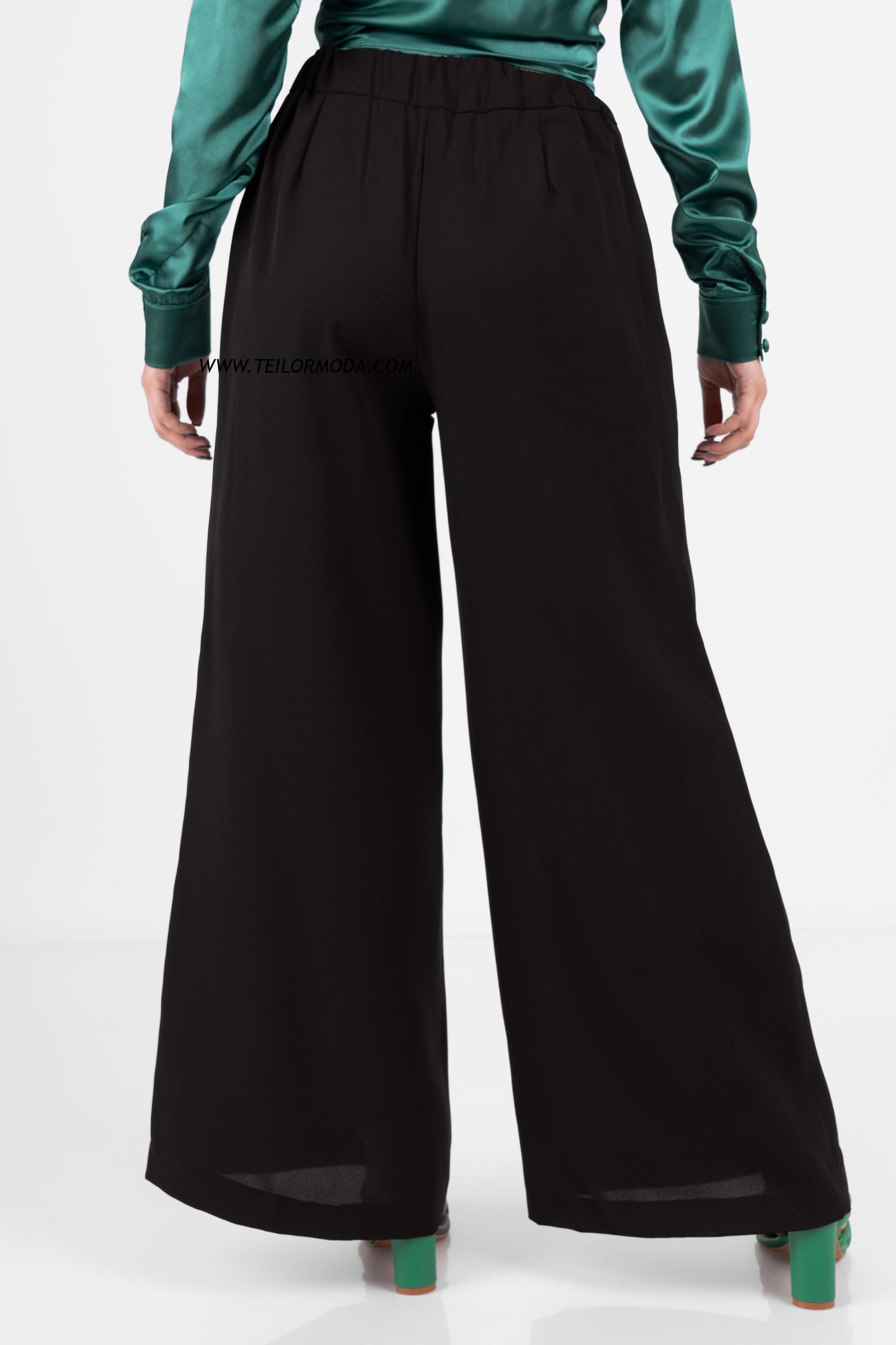 PANTALÓN PALAZZO DE GASA BECKA NEGRO