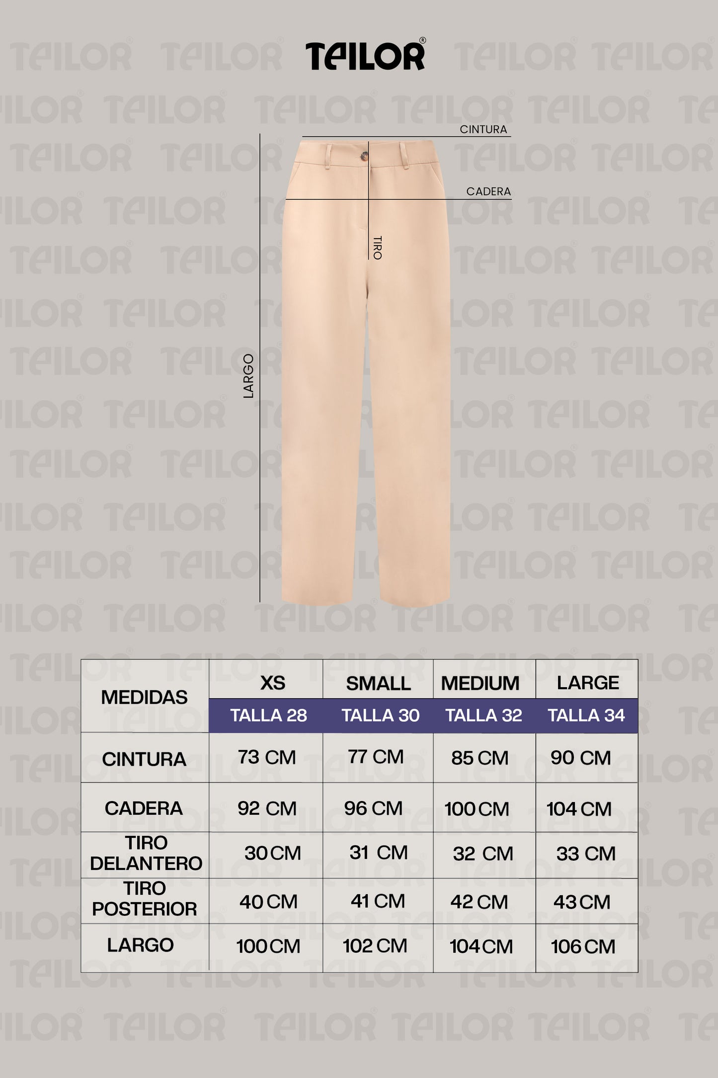 PANTALON RECTO CASUAL MARIANA BEIGE
