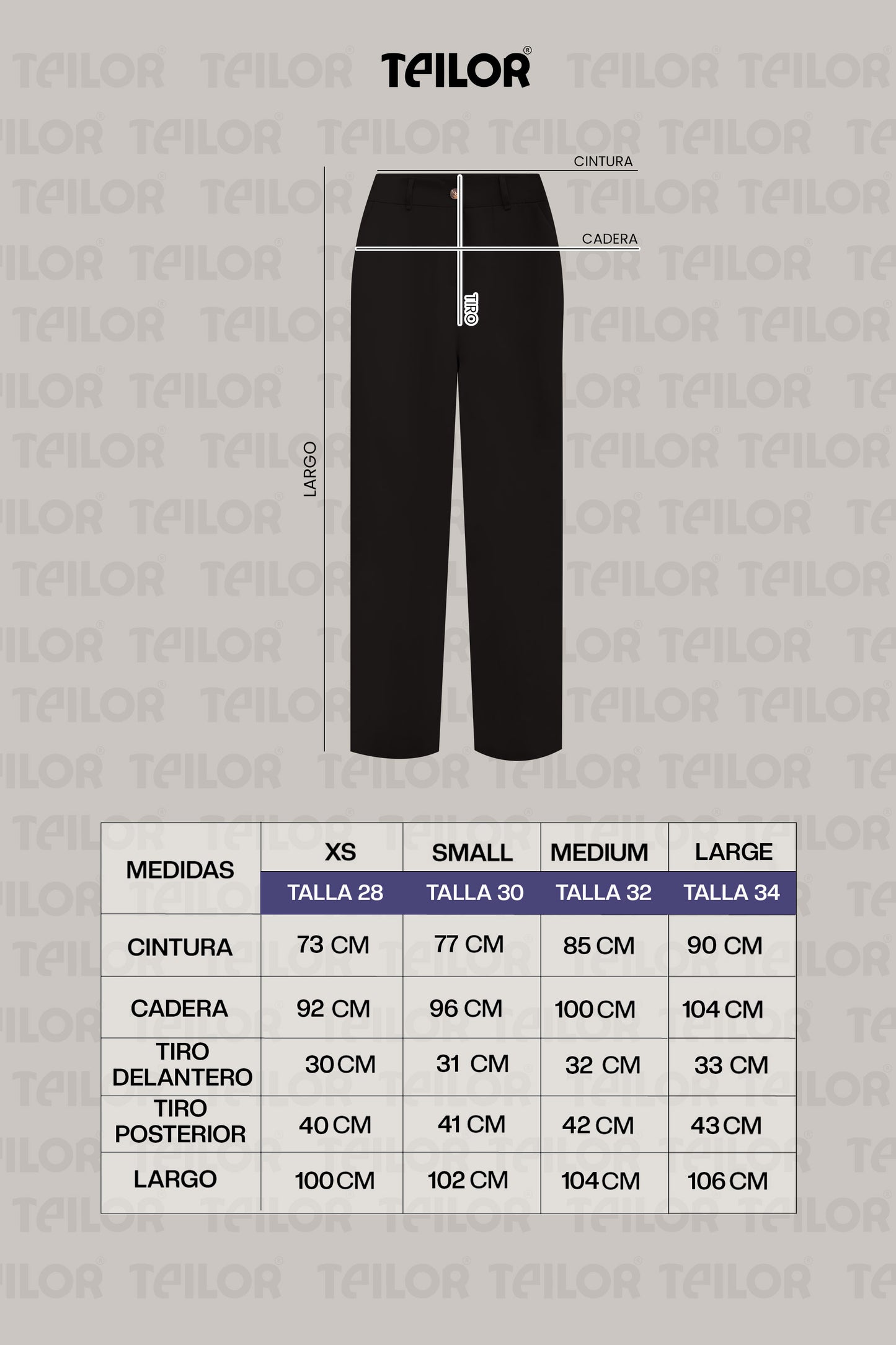 PANTALON RECTO CASUAL MARIANA NEGRO