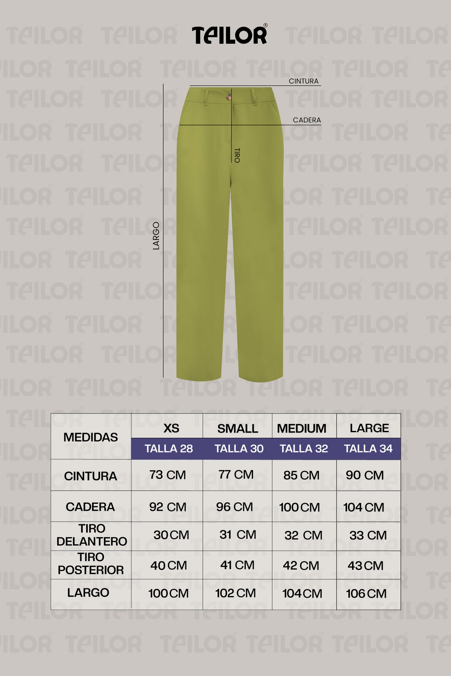 PANTALON RECTO CASUAL MARIANA VERDE