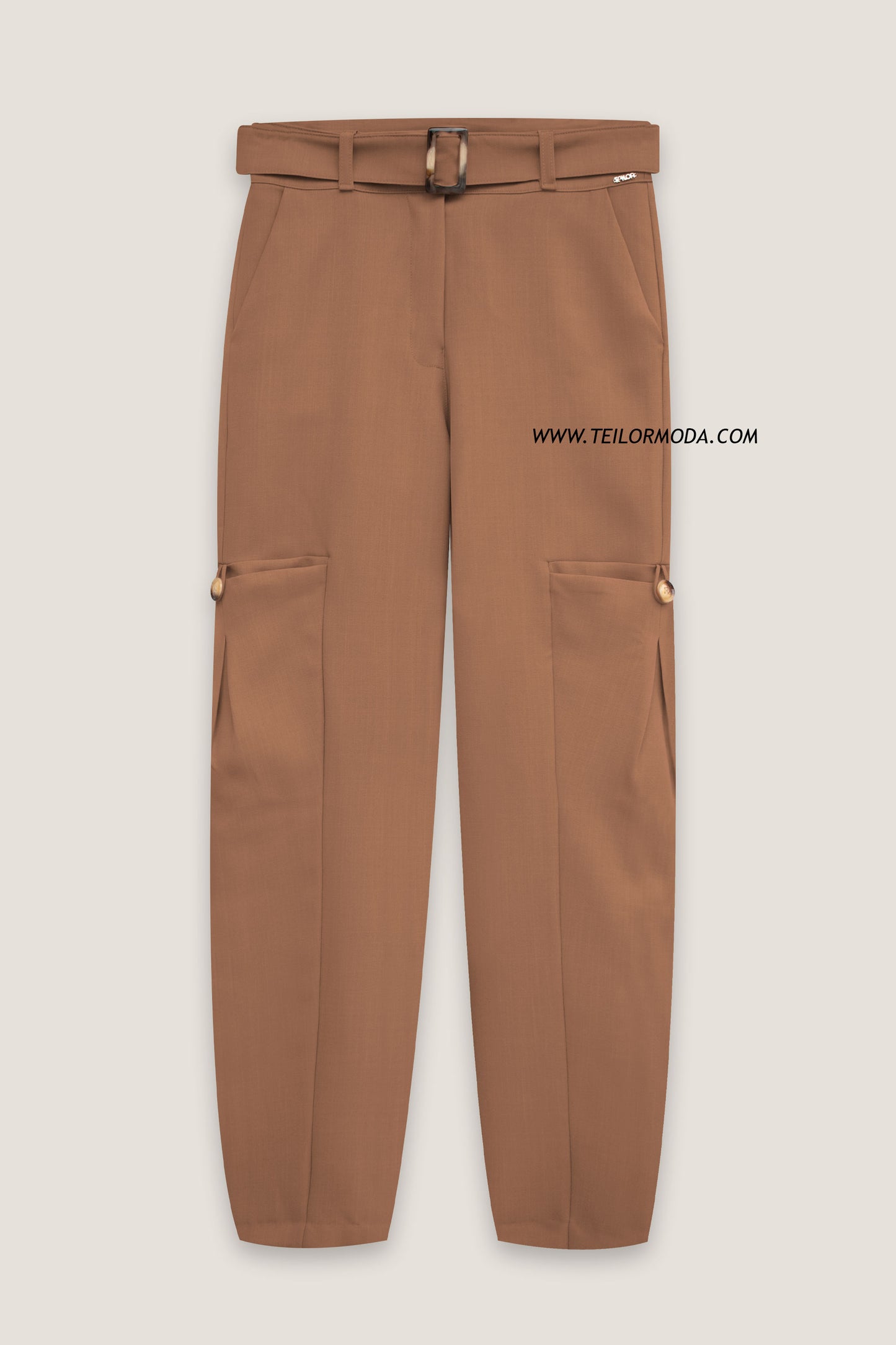PANTALÓN CON CINTURÓN SOAMY CAMELLO