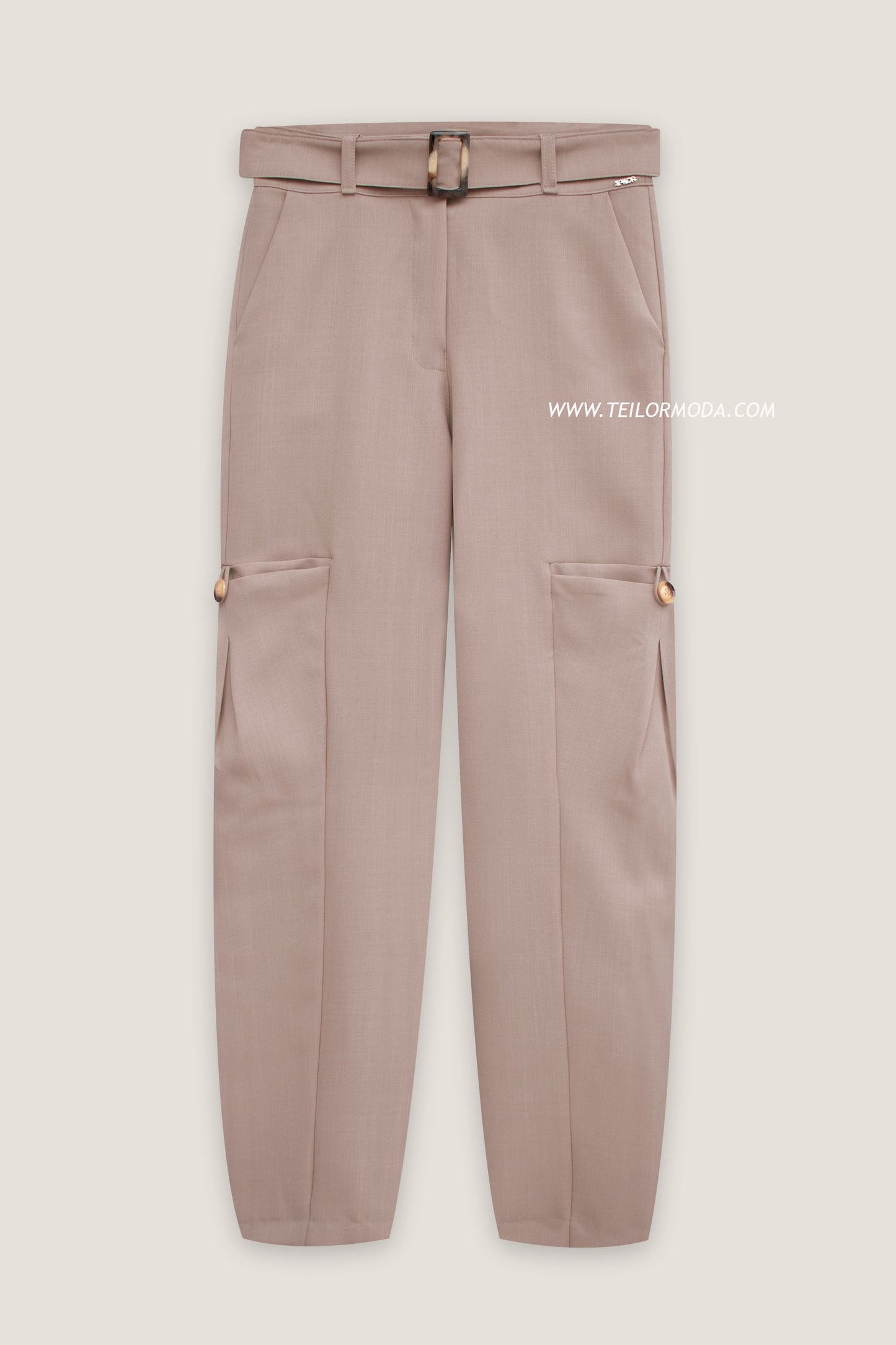 PANTALÓN CON CINTURÓN SOAMY BEIGE