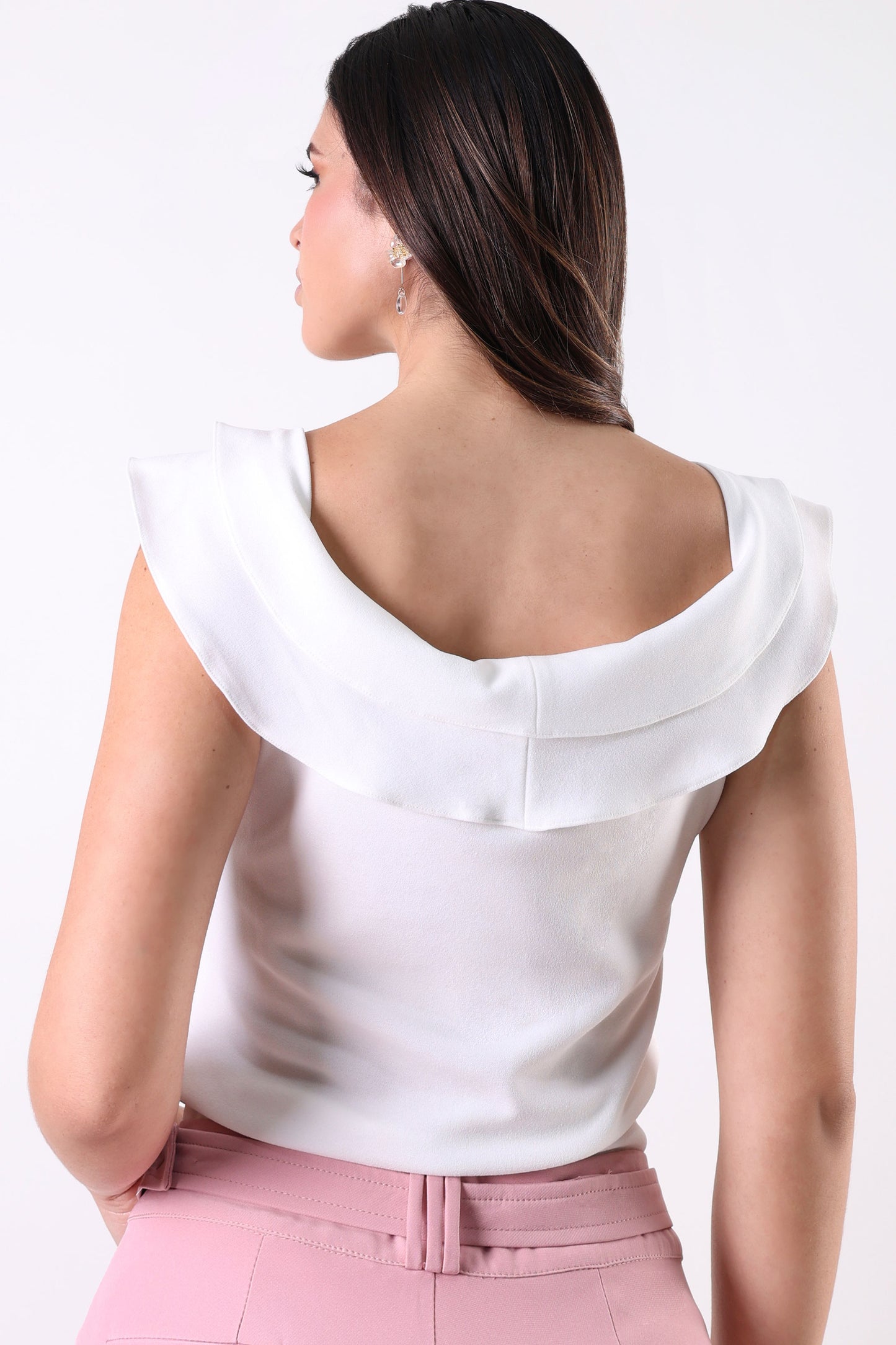 BLUSA CON VUELOS AZUCENA BLANCO