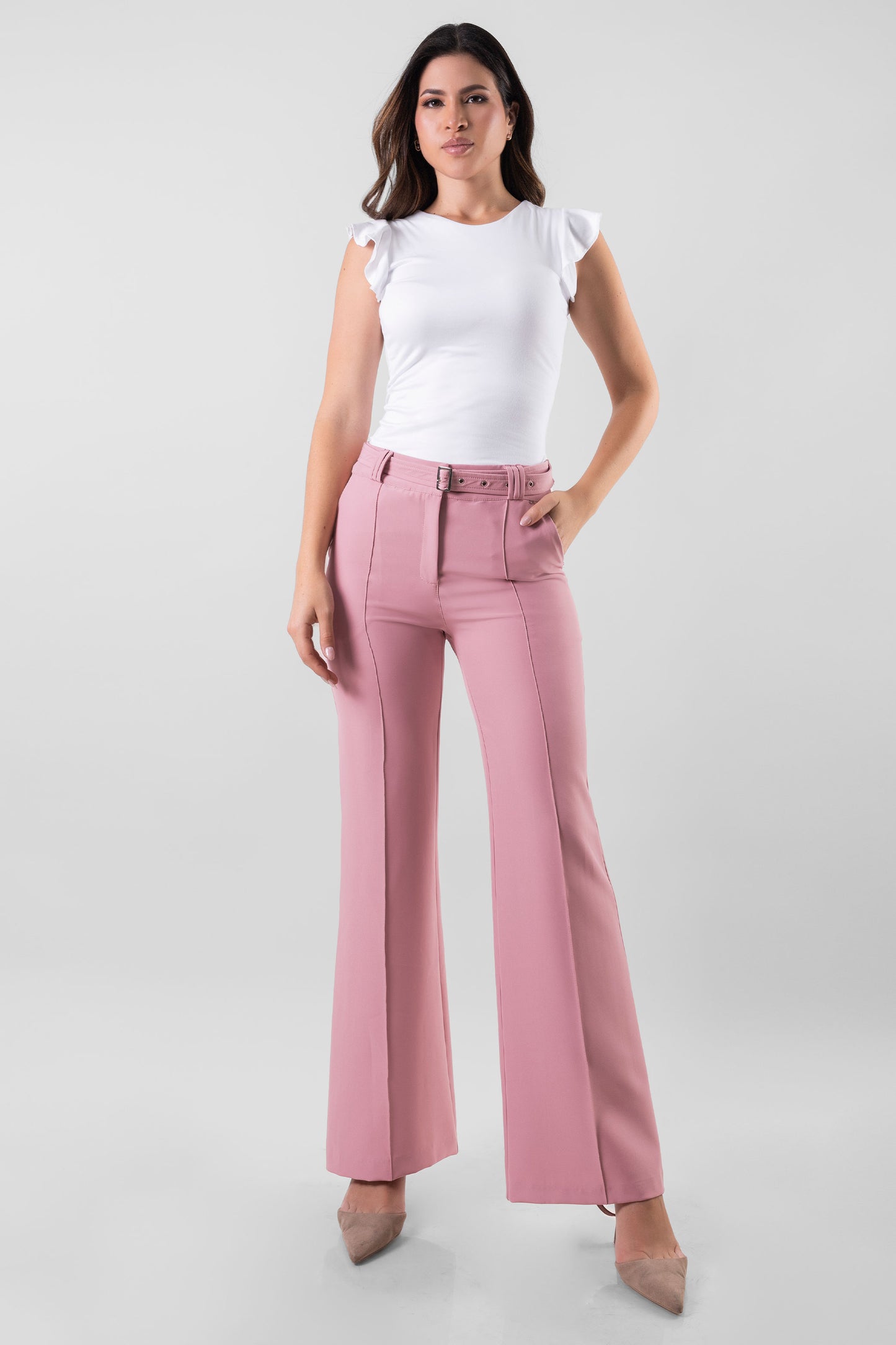 PANTALÓN PALAZZO GALICIA PALO ROSA
