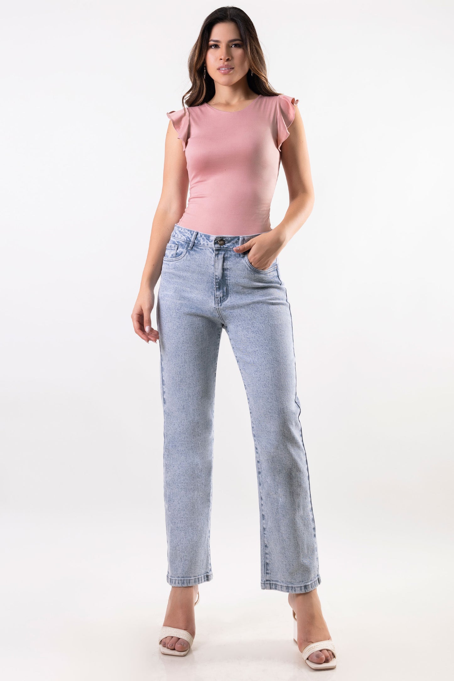 POLO CON MANGAS KAREN ROSADO