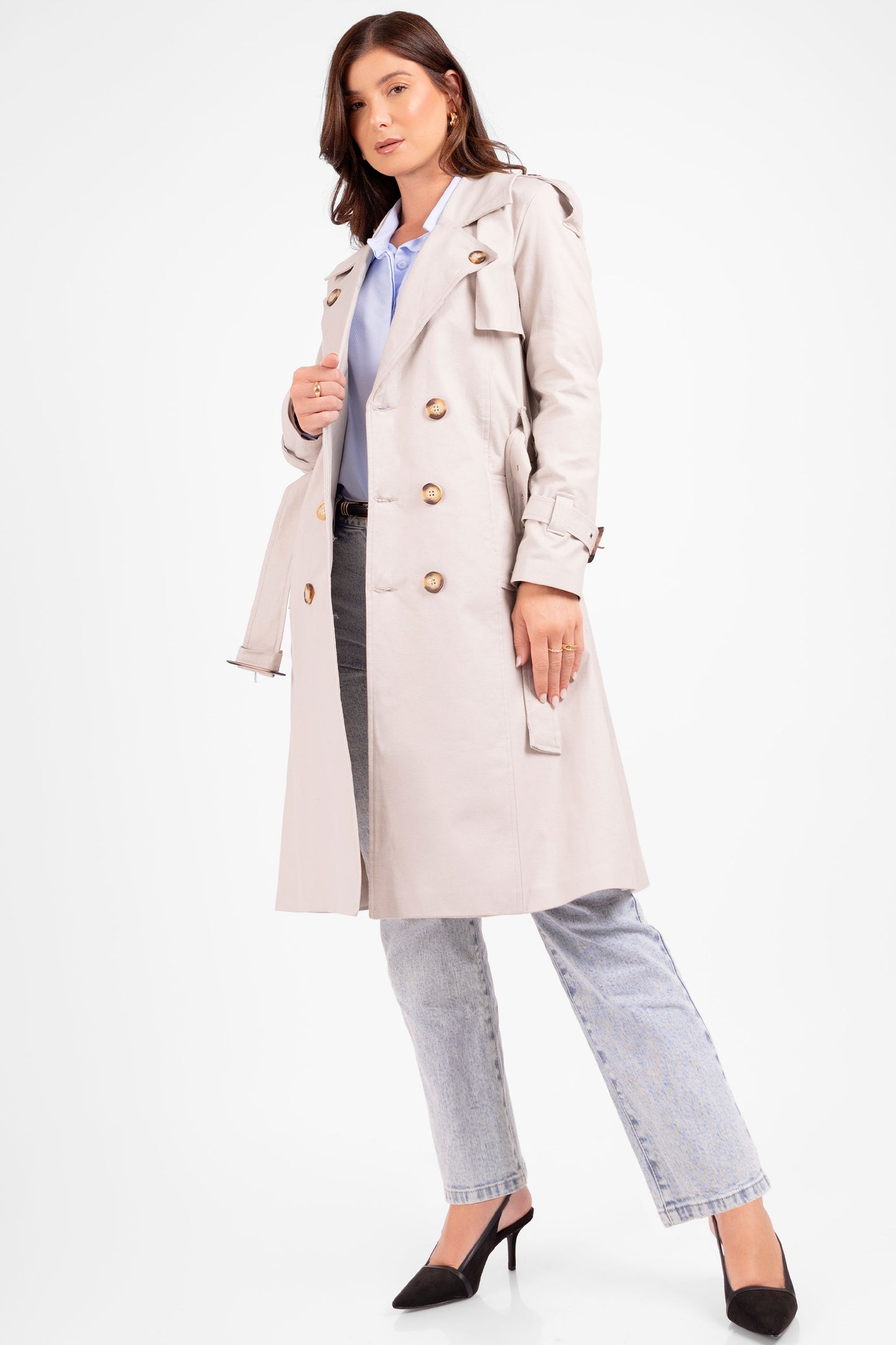 TRENCH COAT GABARDINA GINEBRA BEIGE