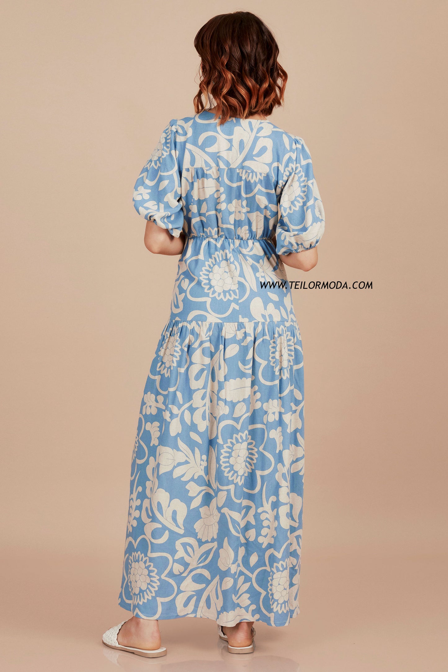 VESTIDO LARGO ABI CELESTE