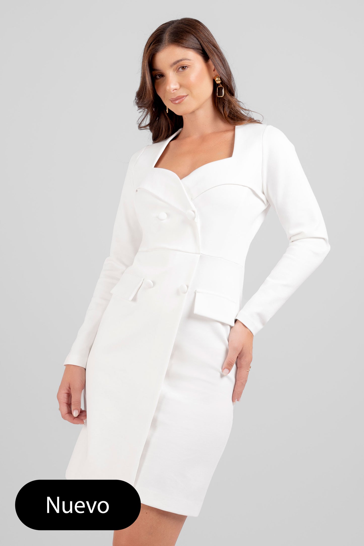 VESTIDO MANGA LARGA MADISON BLANCO