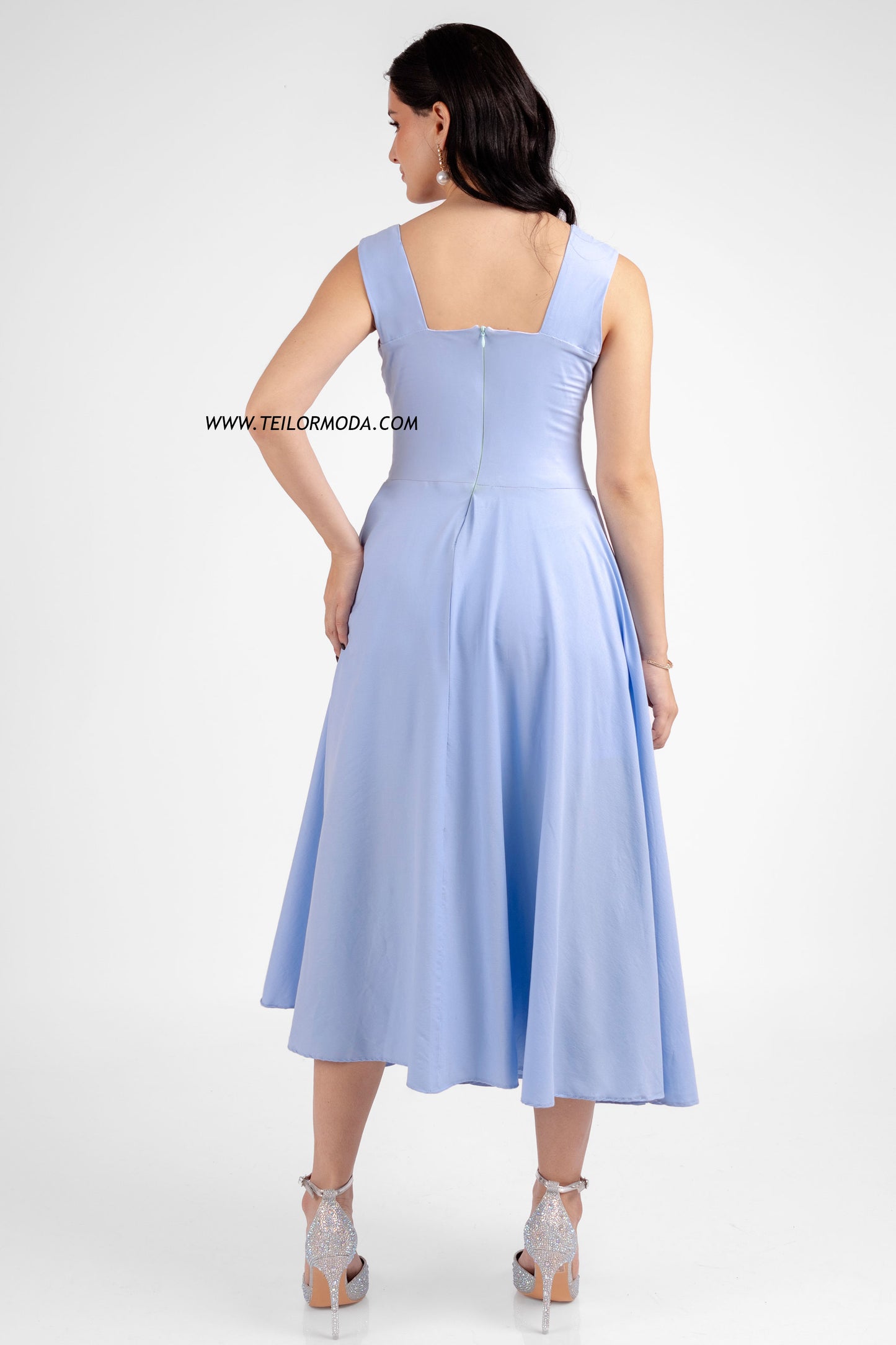 VESTIDO CASUAL CON VUELOS ELAH CELESTE