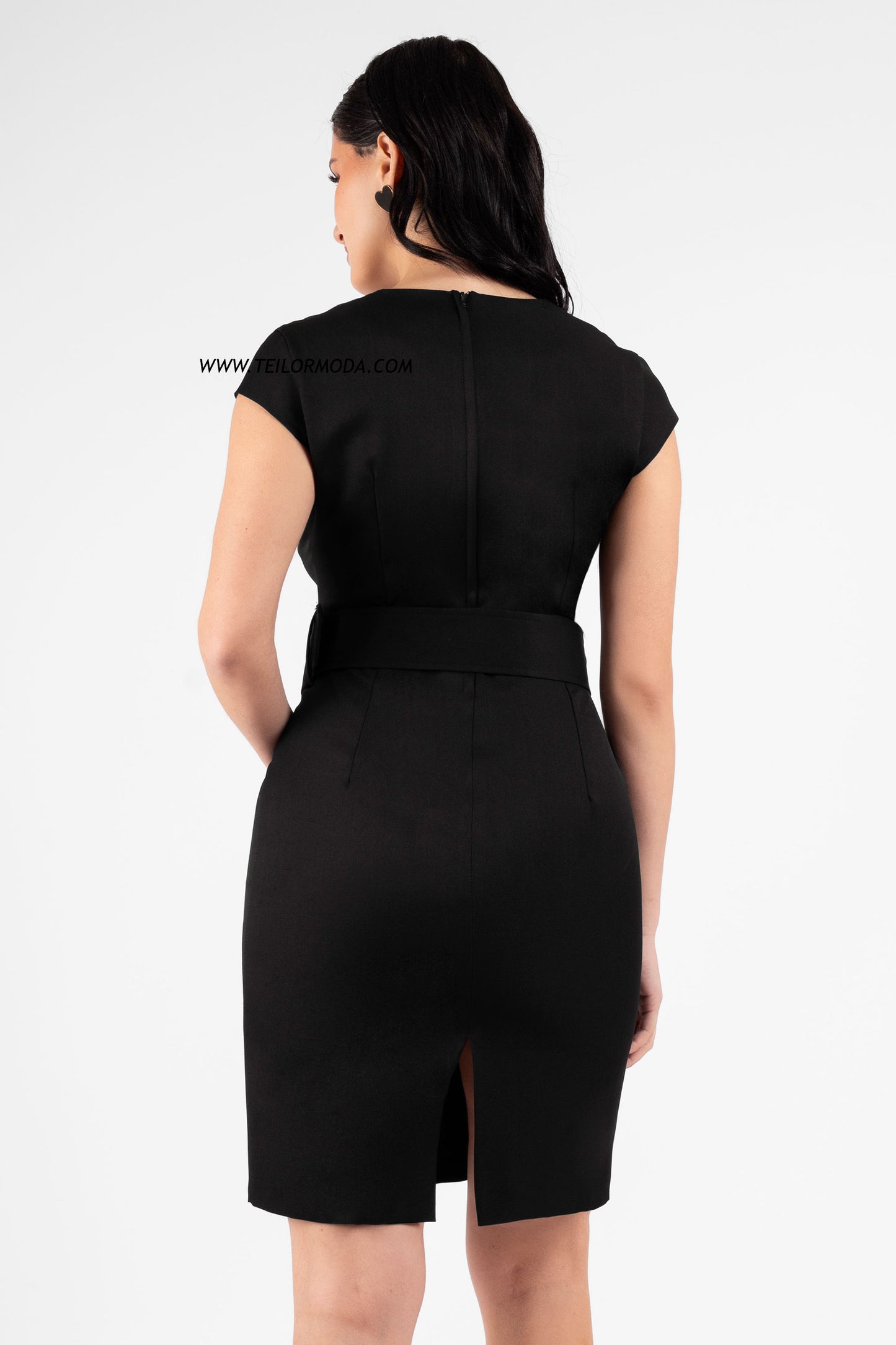 VESTIDO SASTRE CON CINTURÓN GIMENA NEGRO