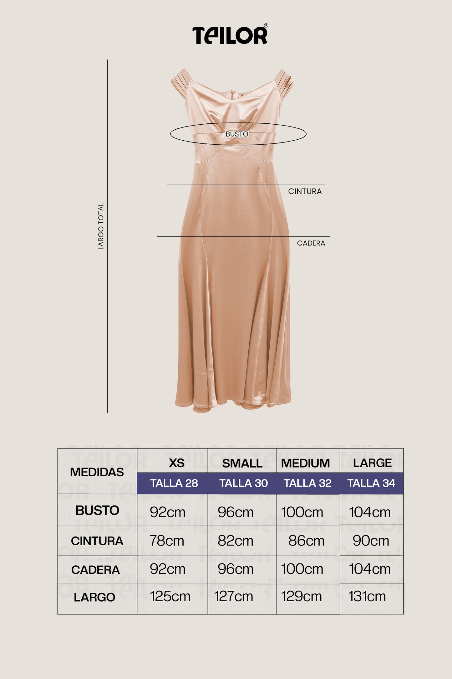 VESTIDO COCTEL LARGO JULIETA BEIGE