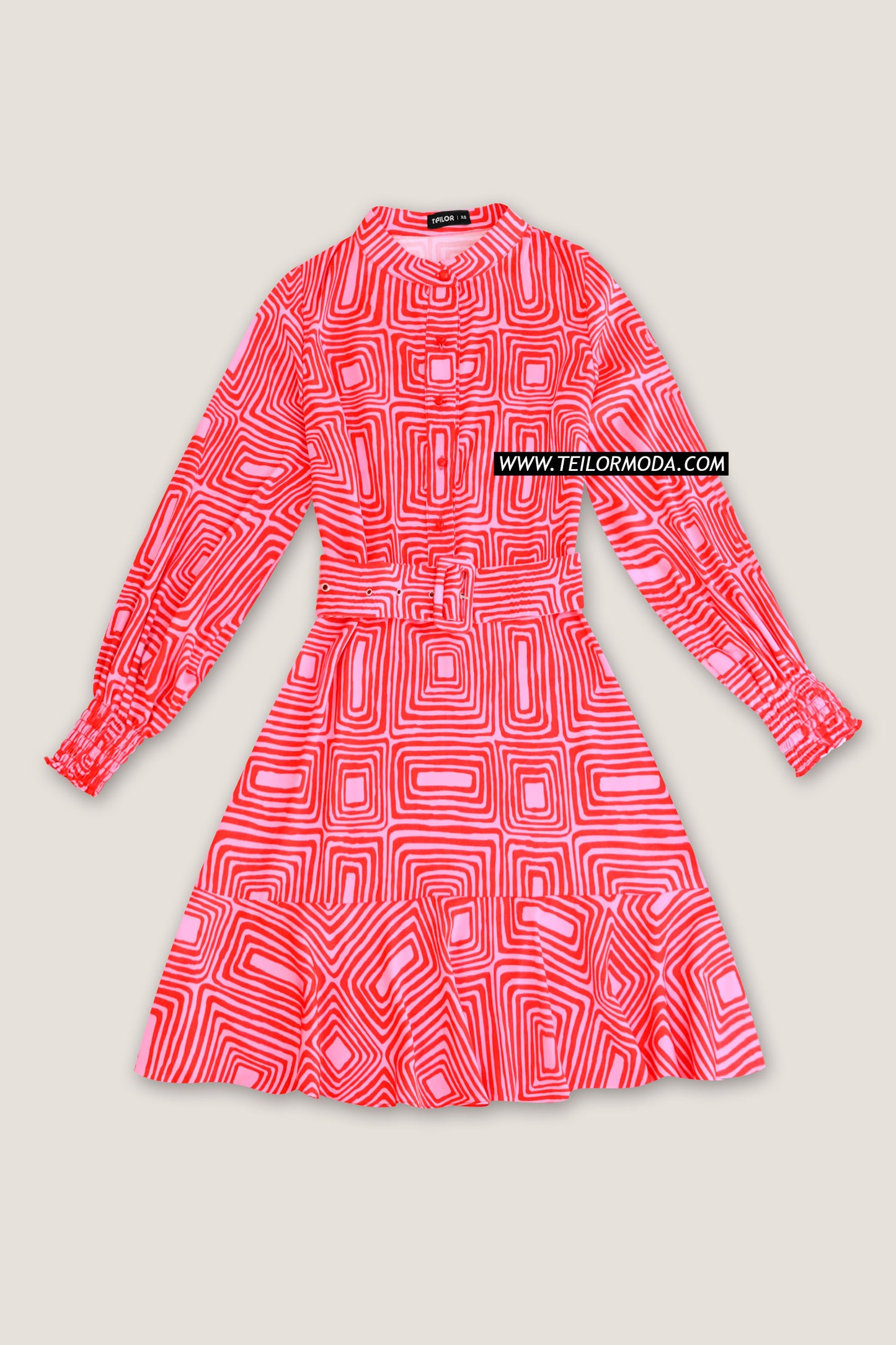 VESTIDO ESTAMPADO VERONICA ROJO