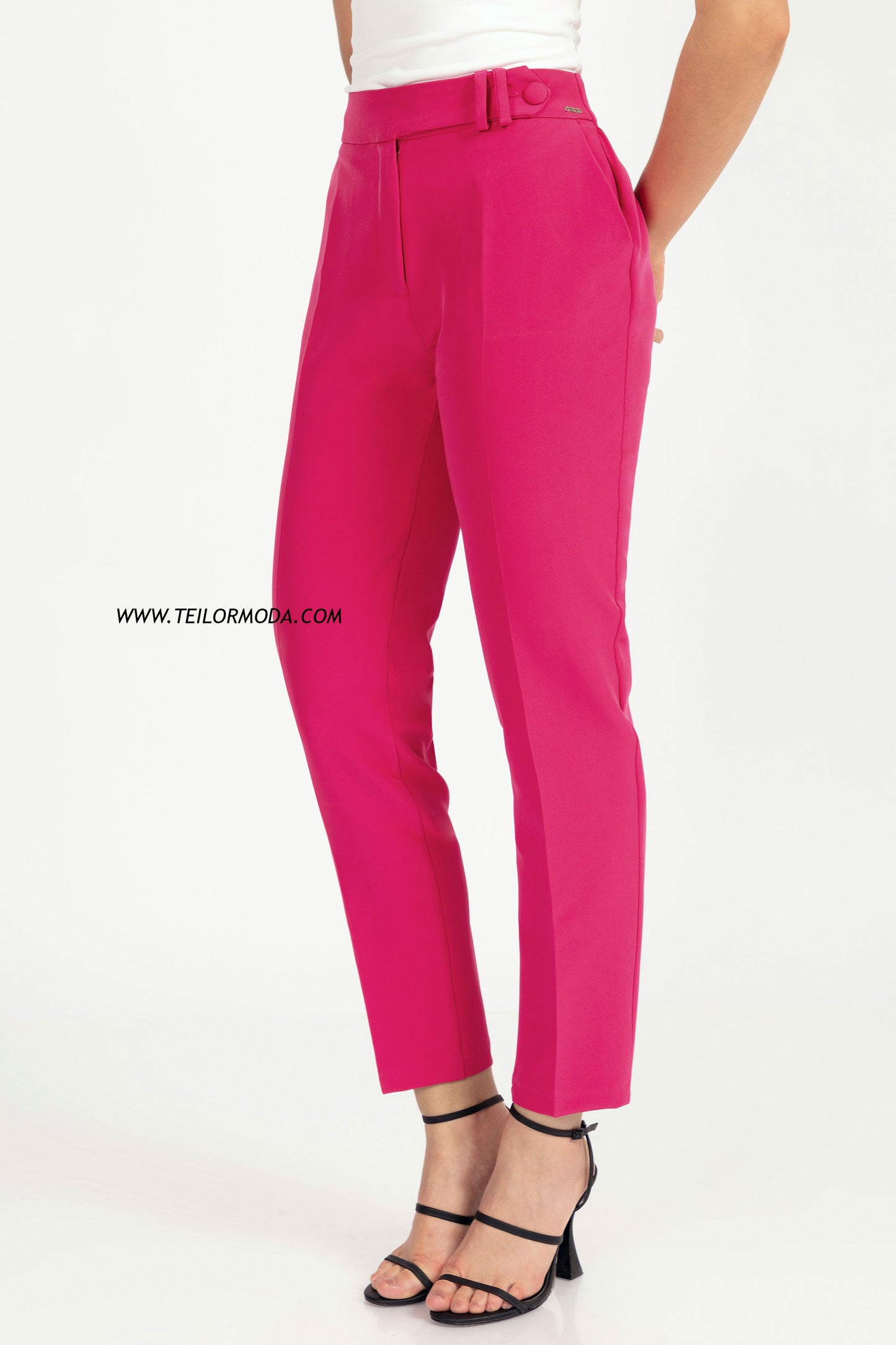 PANTALON CON PRETINA CRUZADA LUCIA FUCSIA