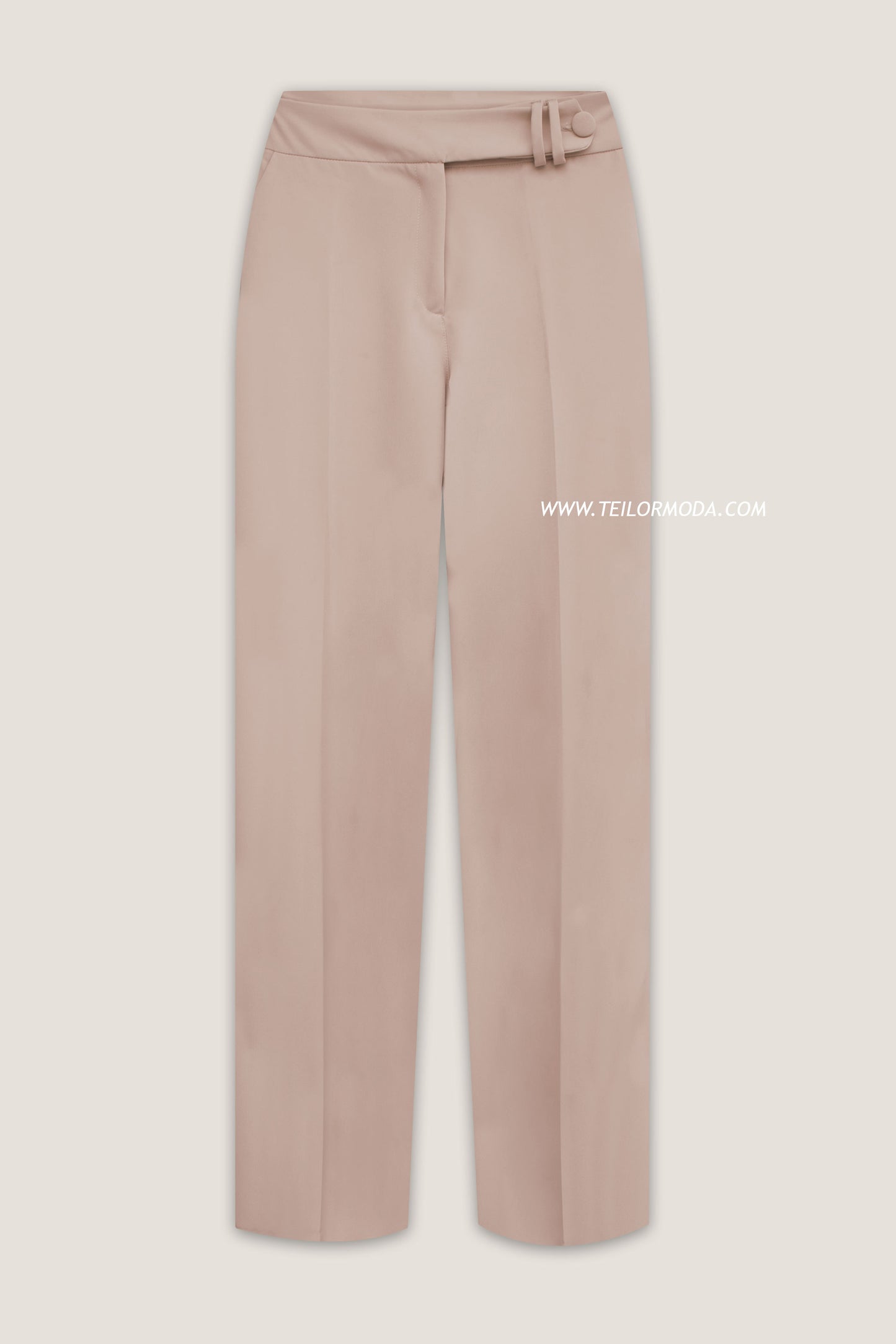 PANTALÓN CON PRETINA CRUZADA LUCIA BEIGE