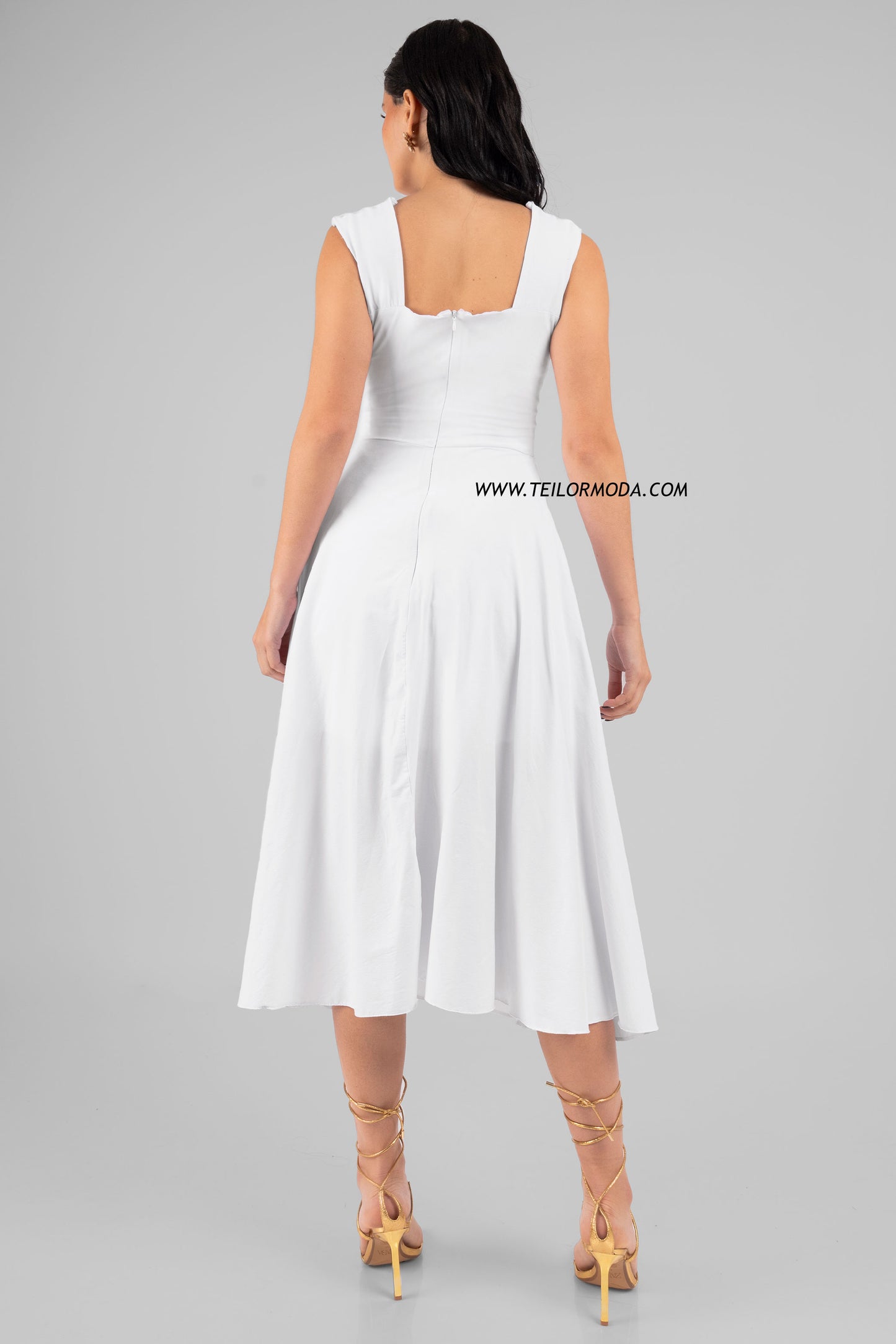 VESTIDO CASUAL CON VUELOS ELAH BLANCO