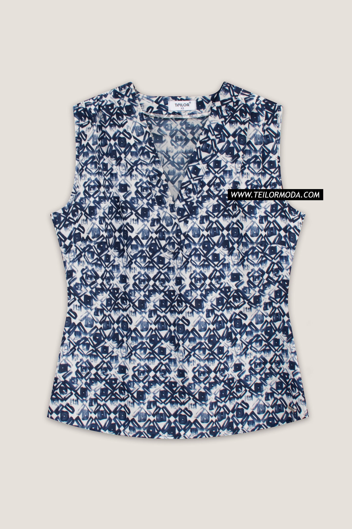 BLUSA MANGA CERO ESTAMPADA ANGÉLICA AZUL