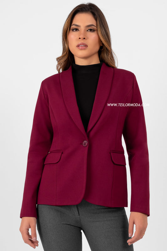 BLAZER MANGA LARGA MARTINA BORGOÑA