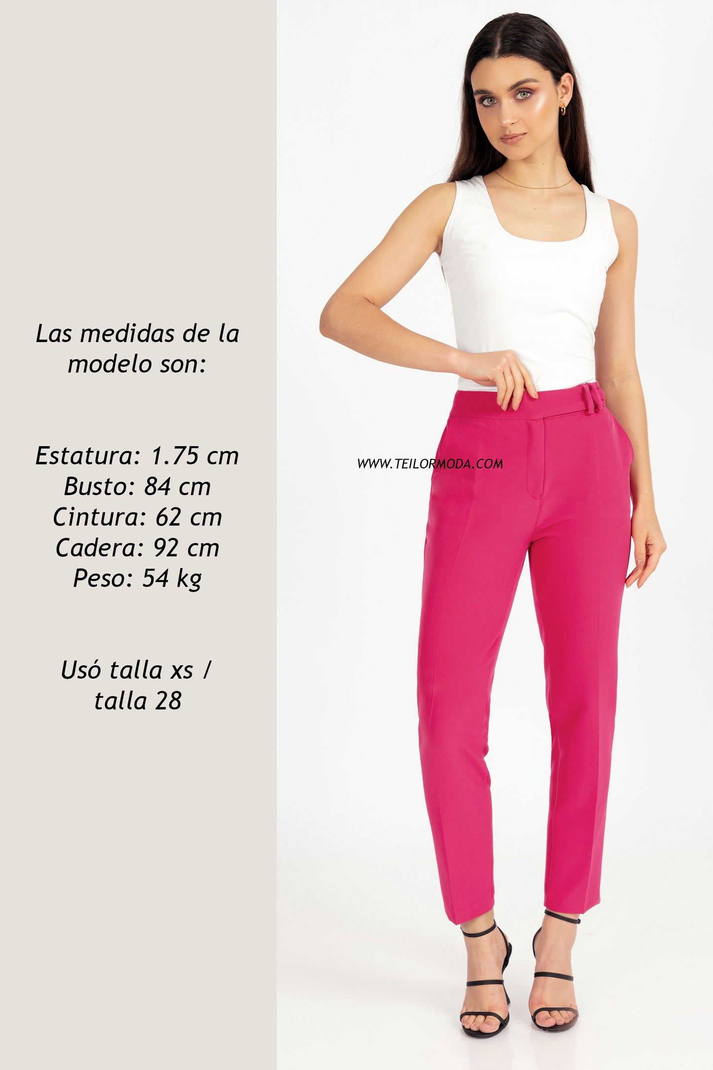 PANTALÓN CON PRETINA CRUZADA LUCIA FUCSIA