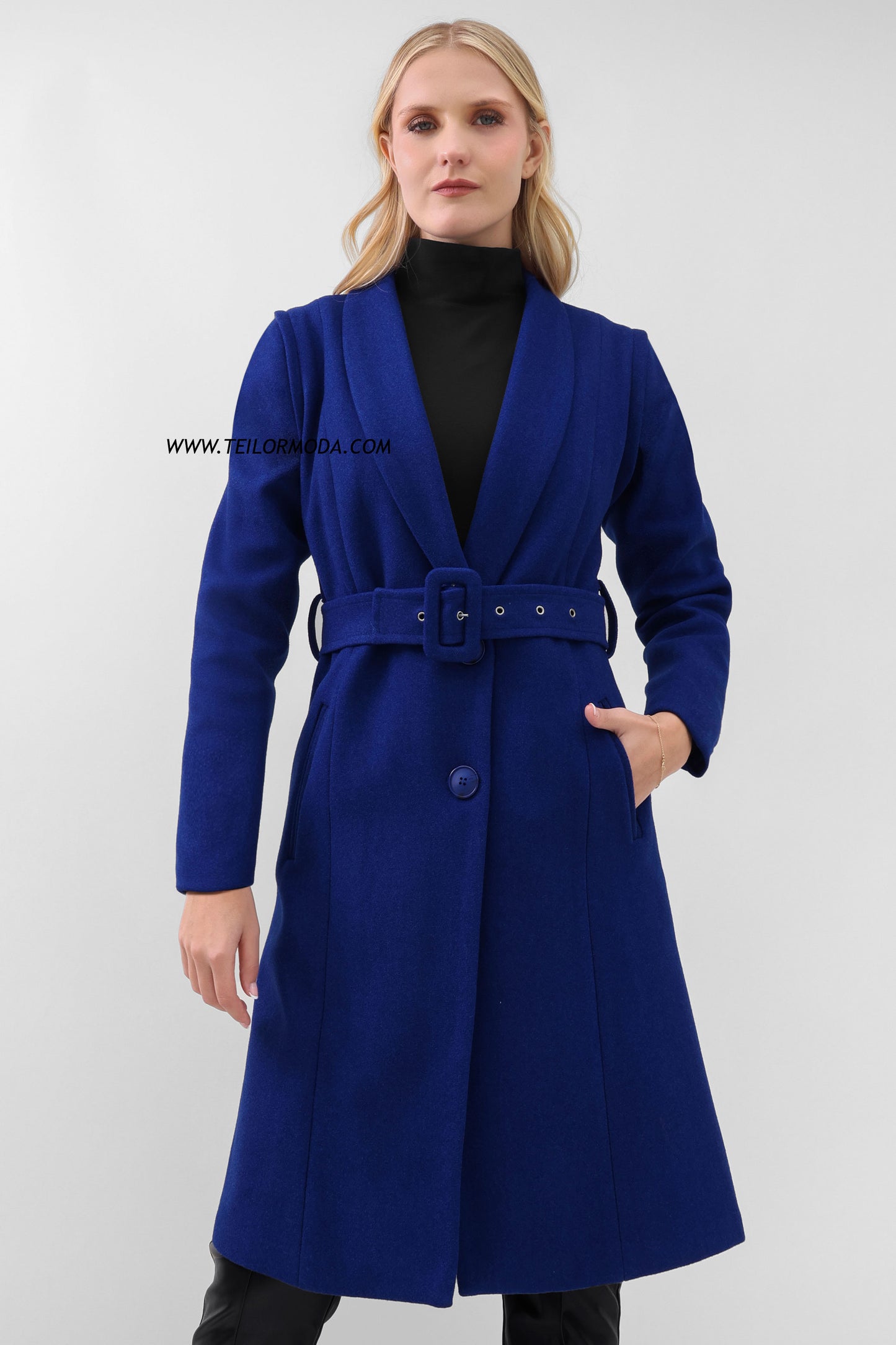 ABRIGO DE PAÑO IVY AZUL
