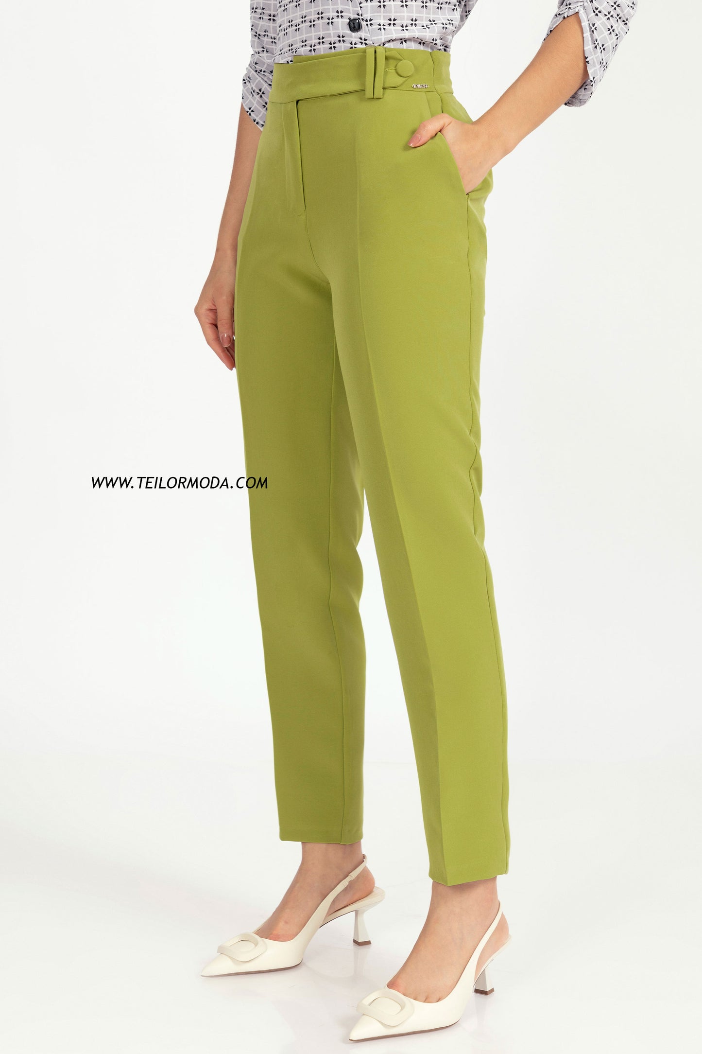 PANTALON CON PRETINA CRUZADA LUCIA VERDE