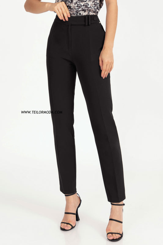 PANTALON CON PRETINA CRUZADA LUCIA NEGRO