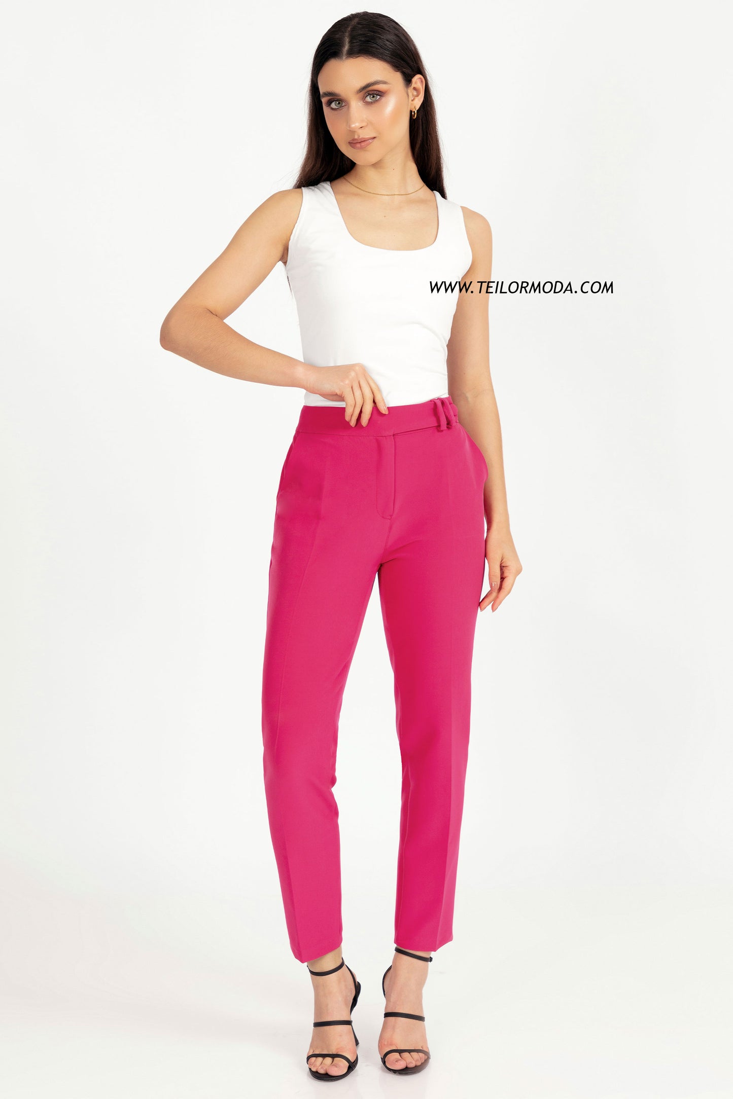 PANTALON CON PRETINA CRUZADA LUCIA FUCSIA