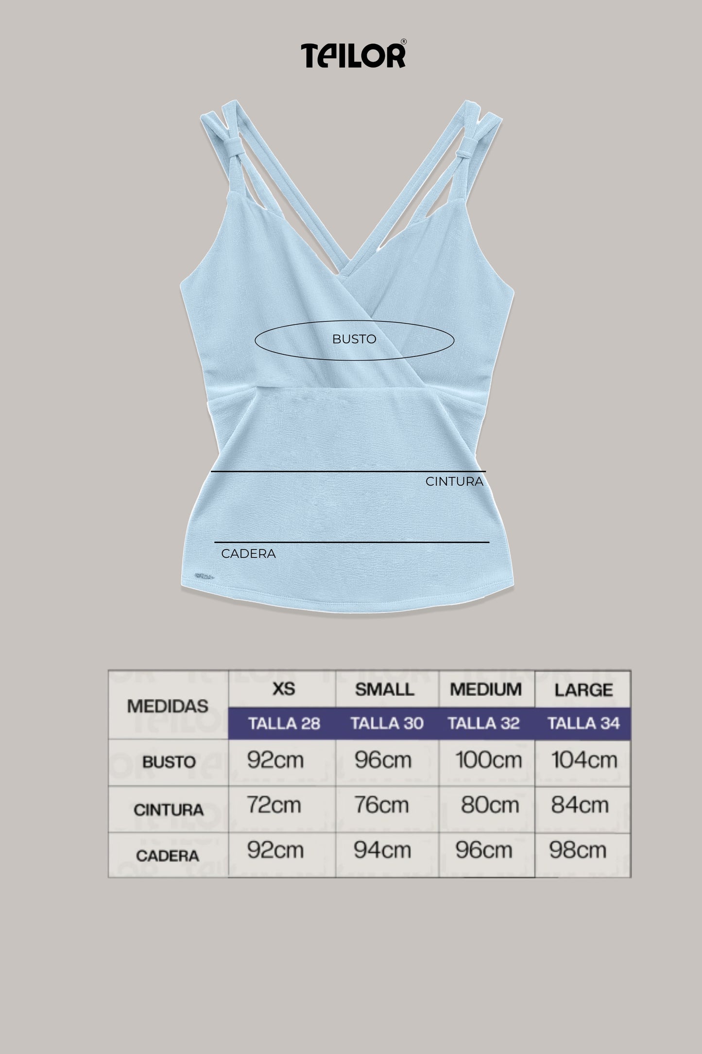 BLUSA CON TIRAS ELLENA CELESTE
