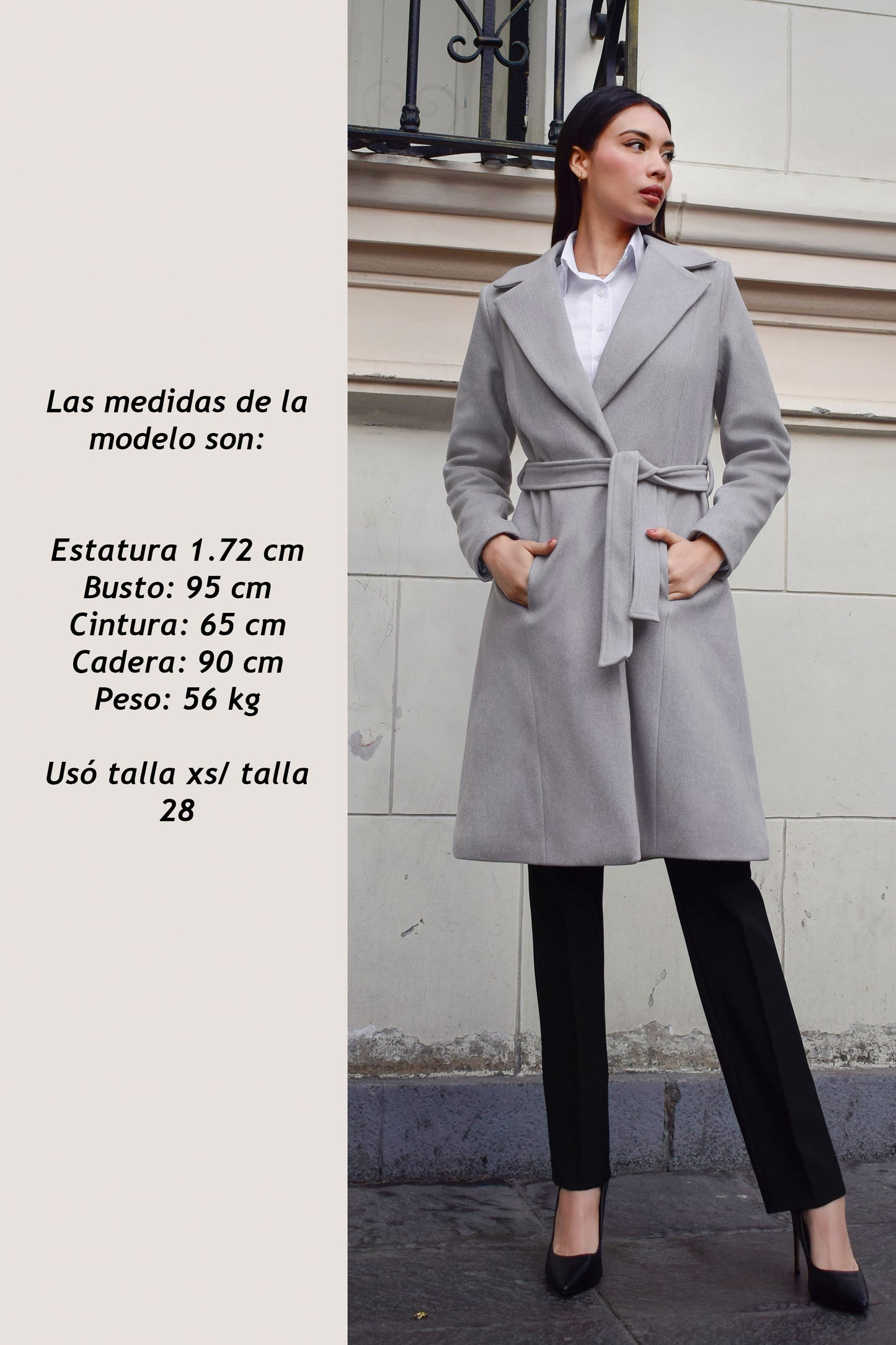 ABRIGO DE PAÑO GABRIELLE GRIS