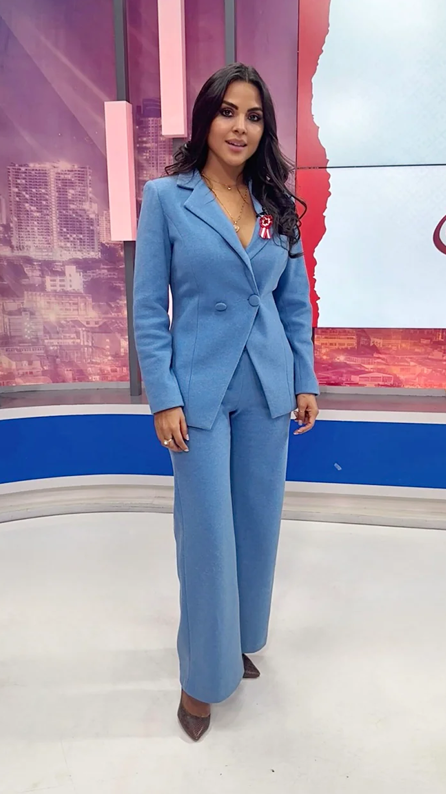 CONJUNTO SASTRE PAÑO LIDIA AZUL ACERO