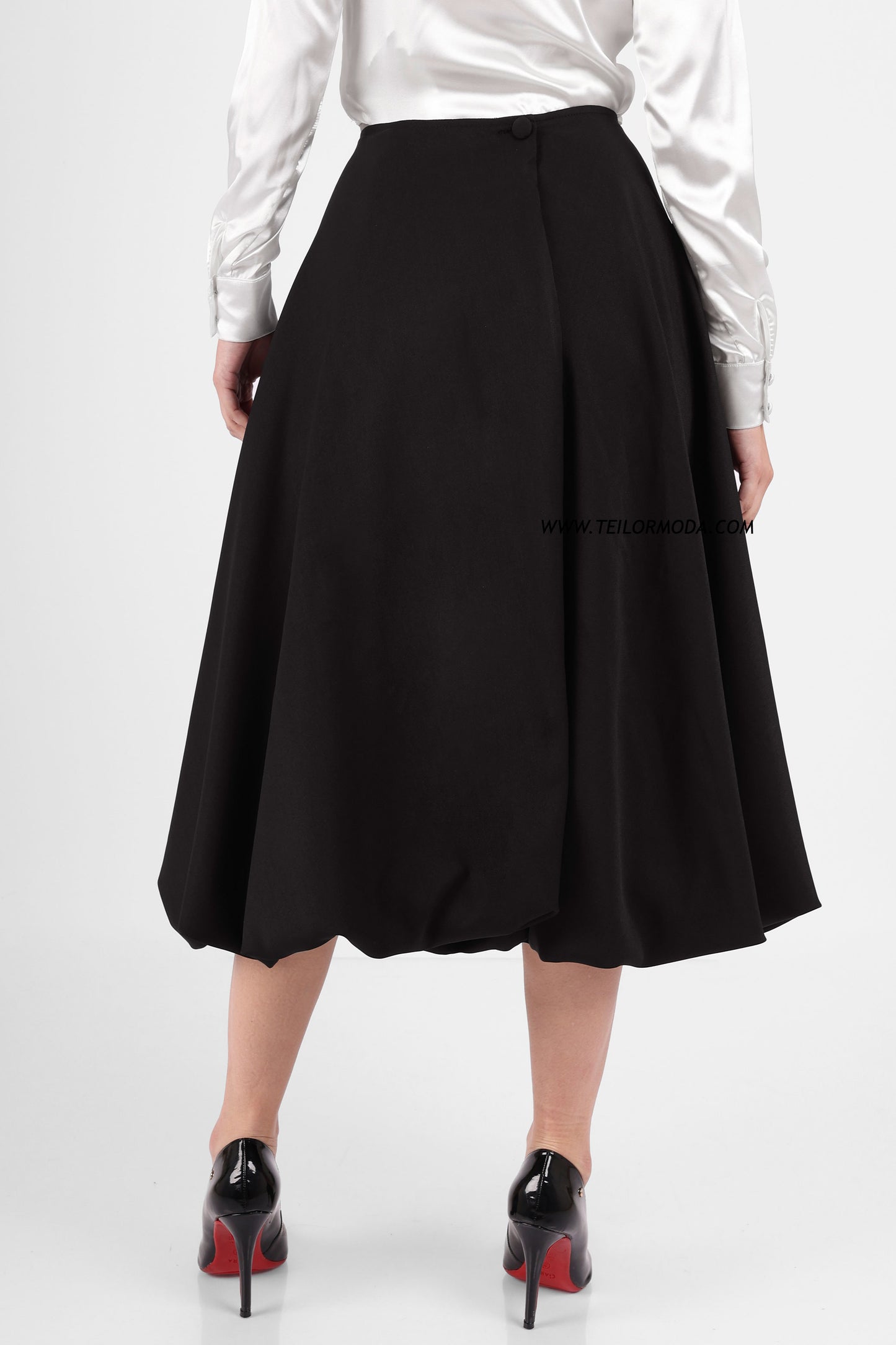 FALDA GLOBO MIDI AYDEE NEGRO