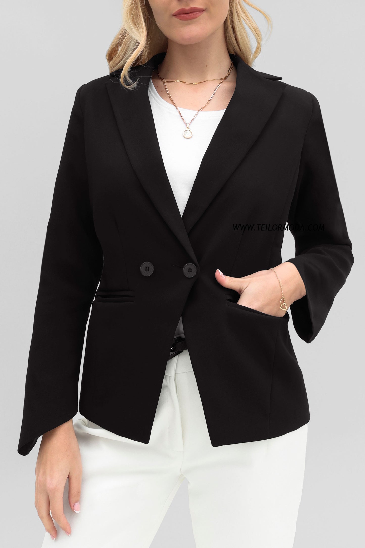 BLAZER CRUZADO SOPHIE NEGRO