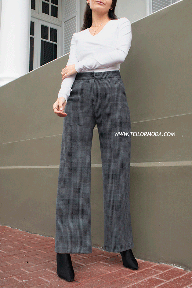 PANTALON DE PAÑO ALICIA PLOMO