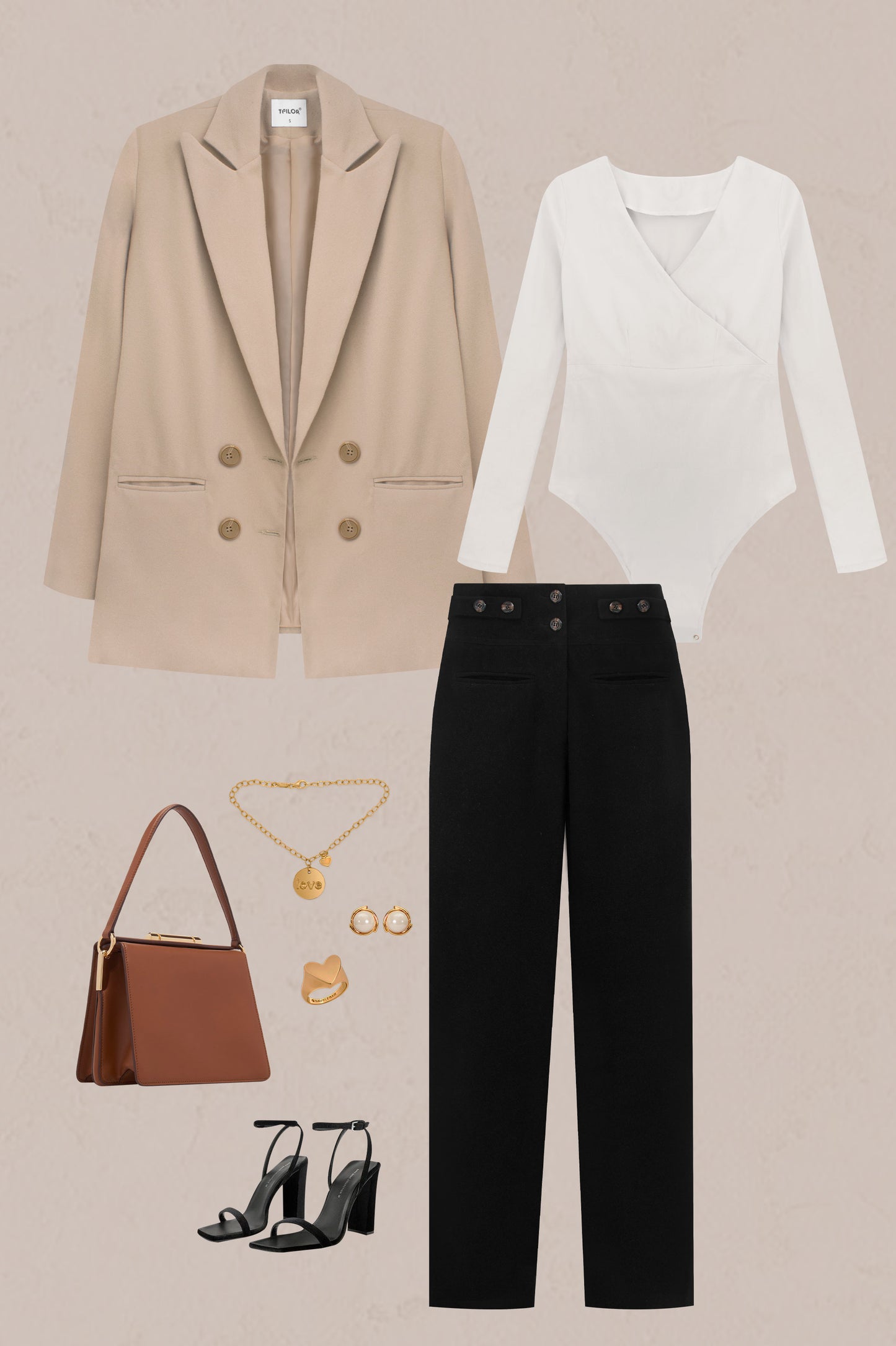 BLAZER DE PAÑO NOA BEIGE