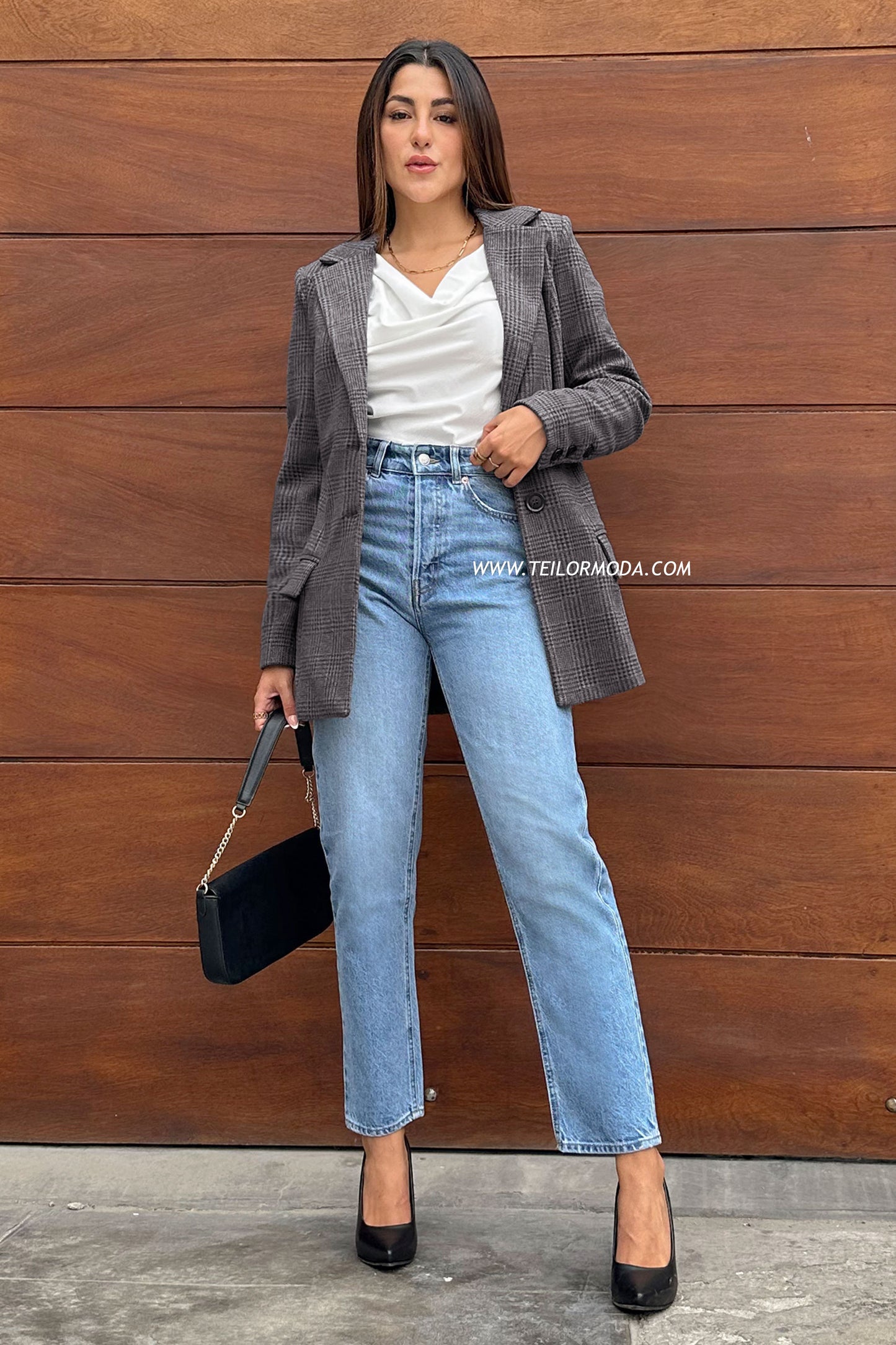 BLAZER DE PAÑO ALICIA PLOMO