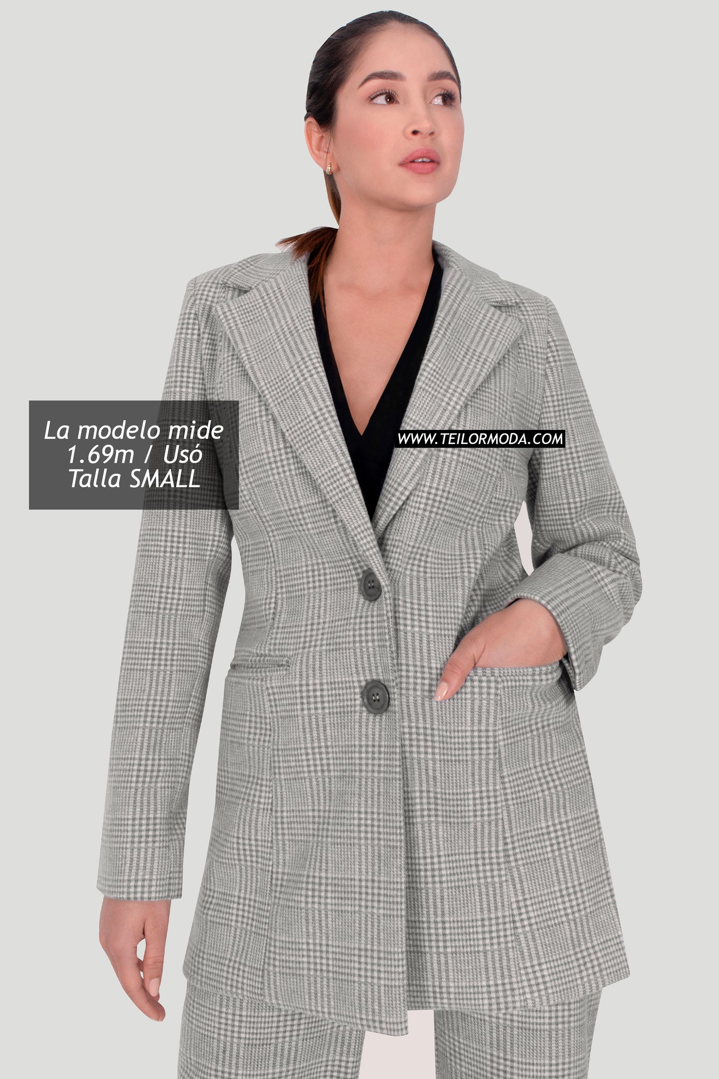 BLAZER DE PAÑO ALICIA GRIS
