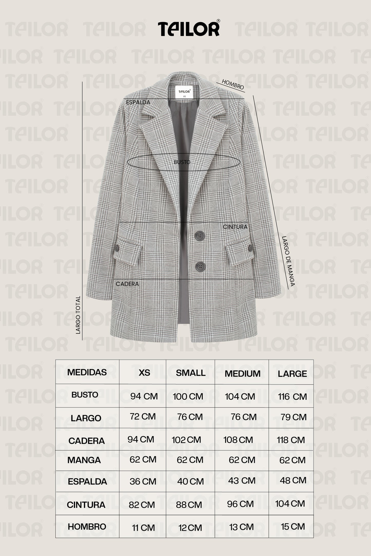 BLAZER DE PAÑO ALICIA GRIS