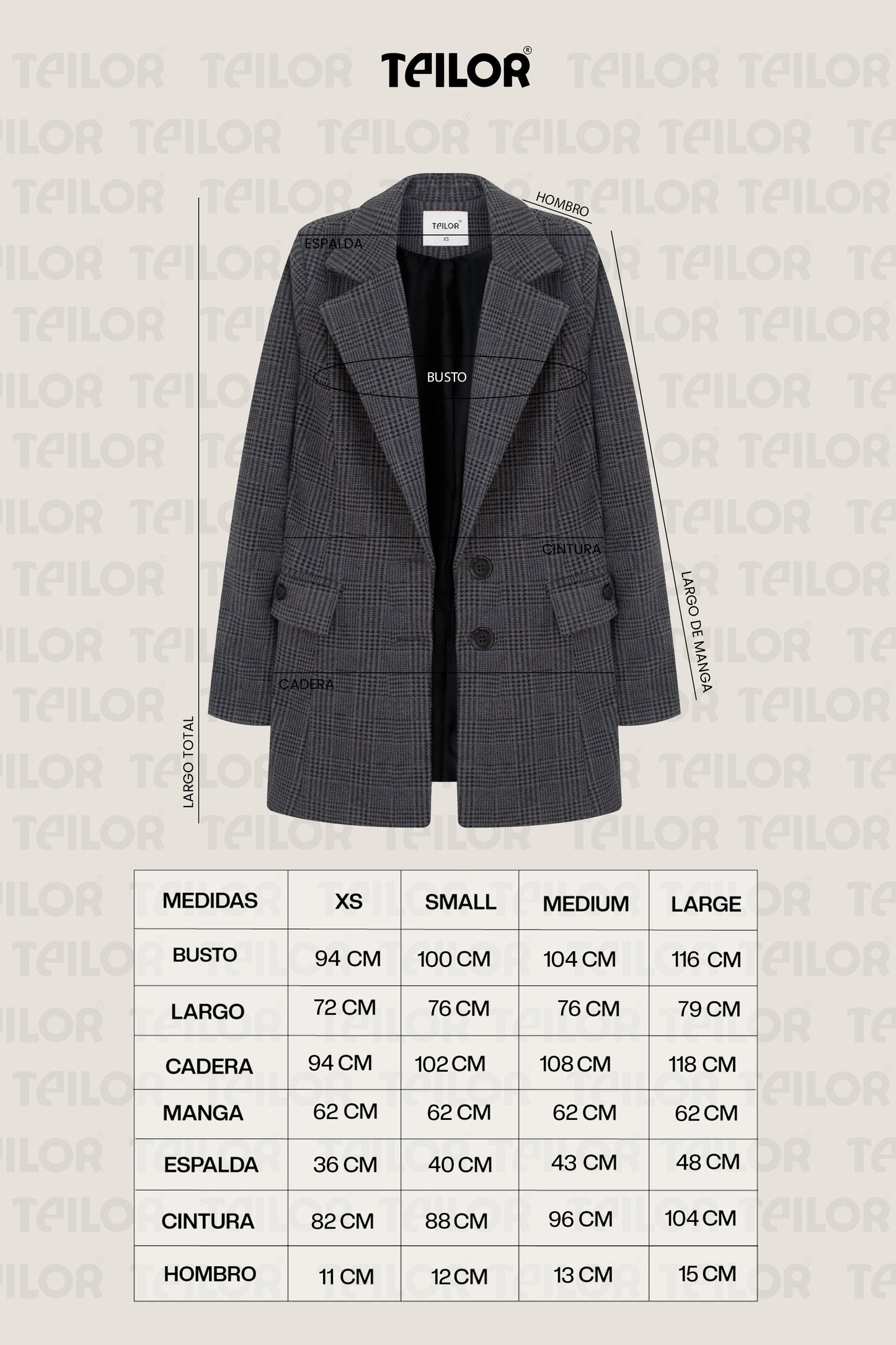 BLAZER DE PAÑO ALICIA PLOMO