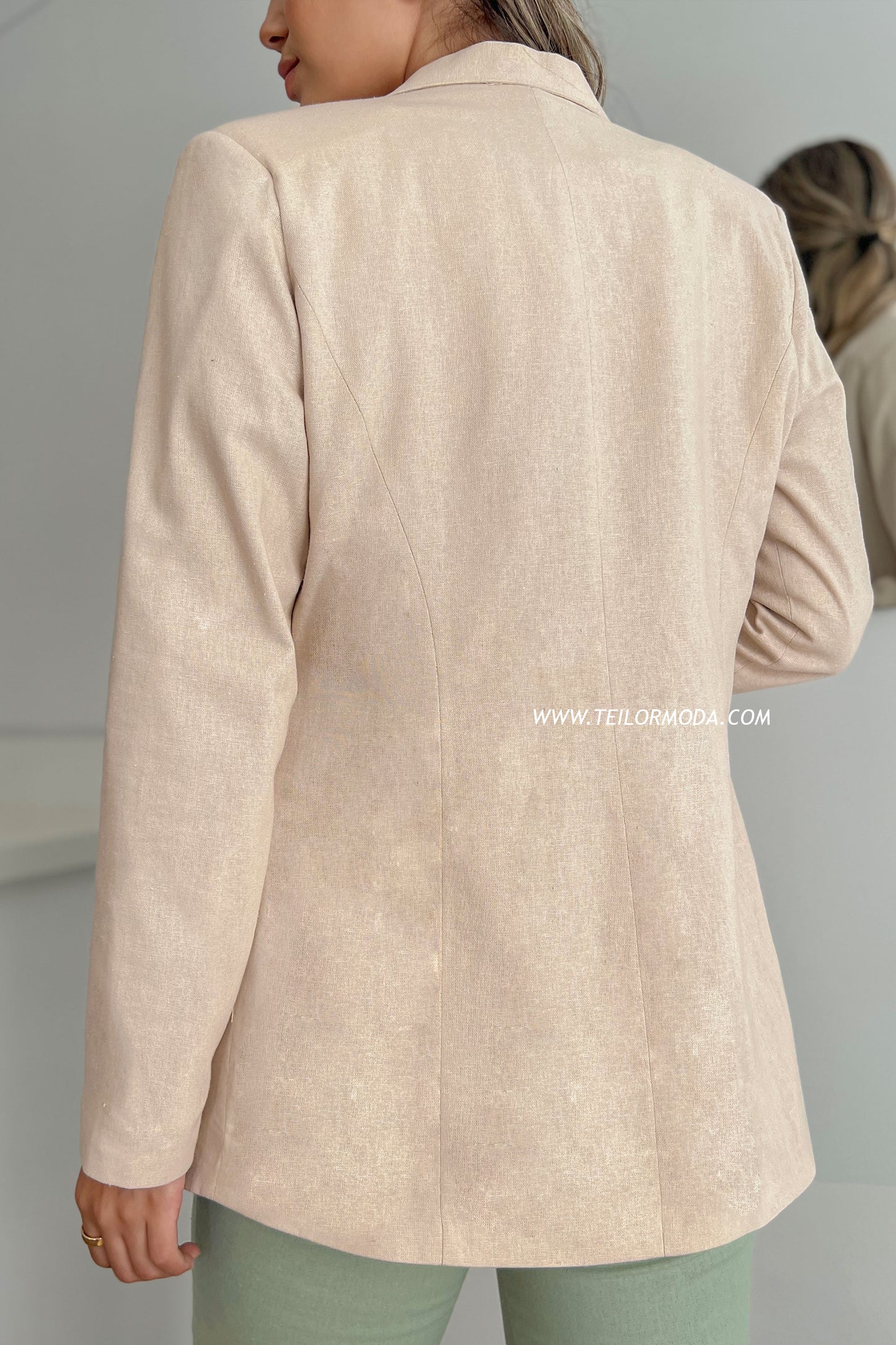 BLAZER DE LINO AMANDA BEIGE