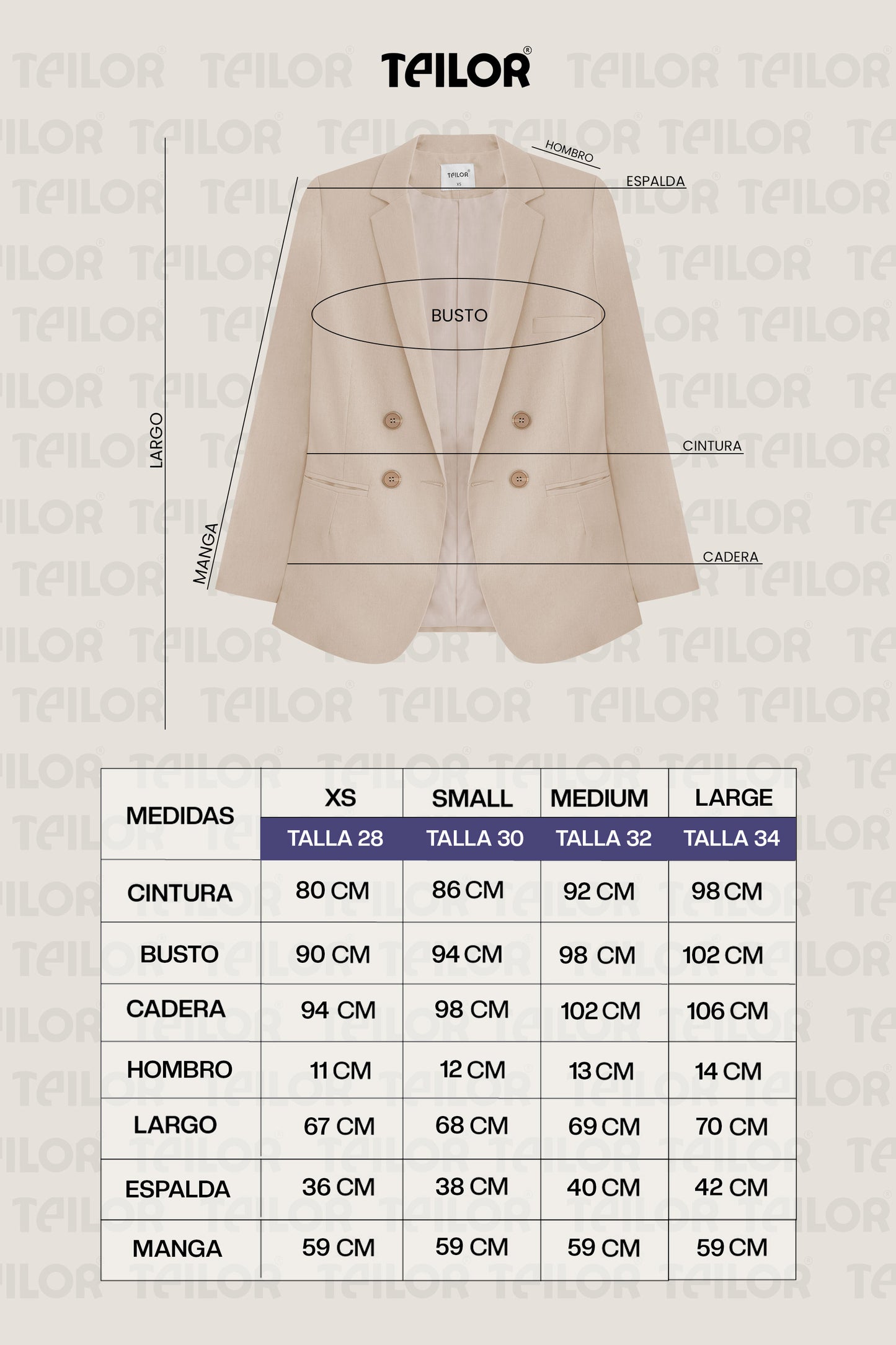 BLAZER DE LINO AMANDA BEIGE