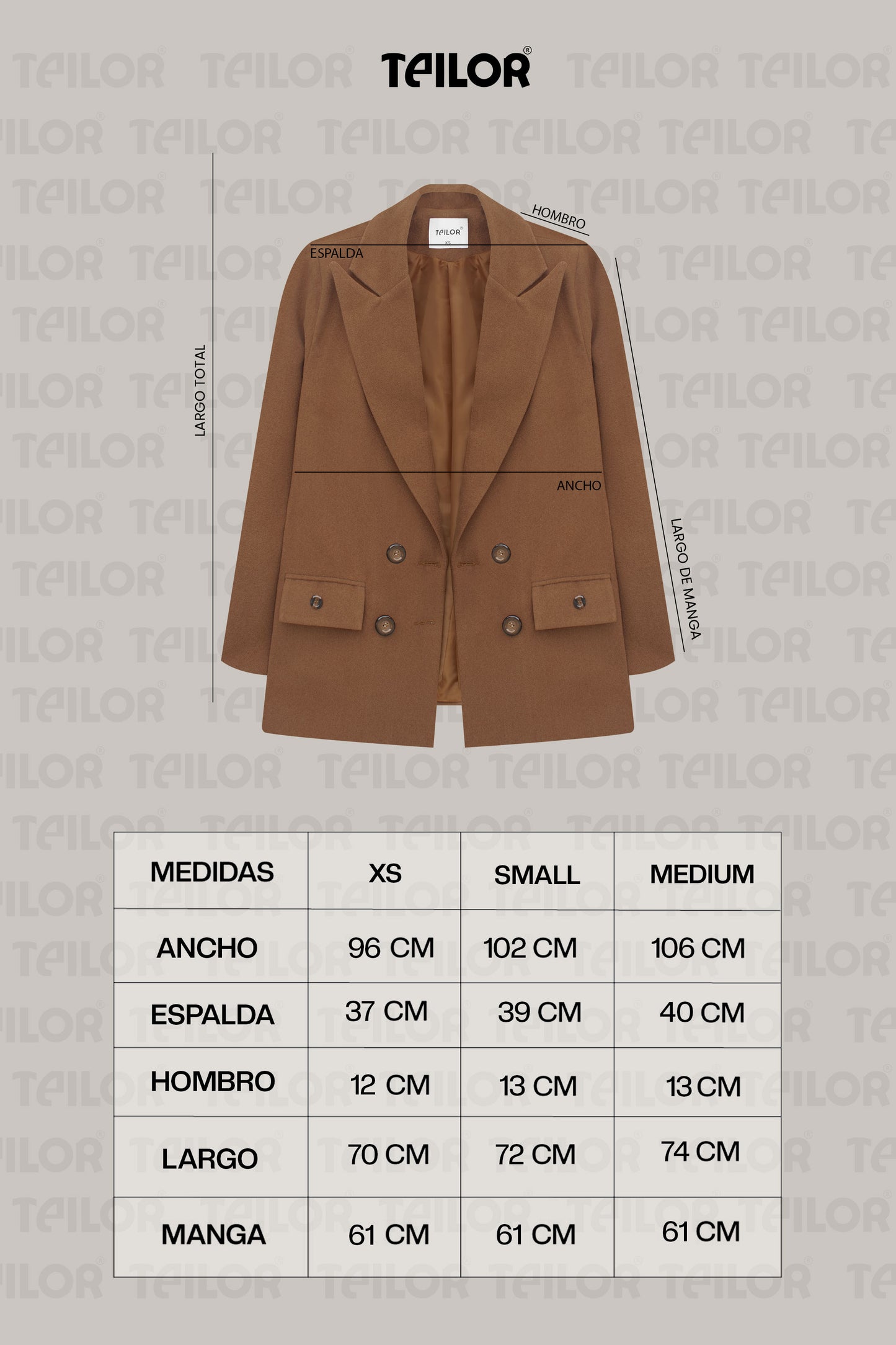 BLAZER DE PAÑO NOA CAMELLO