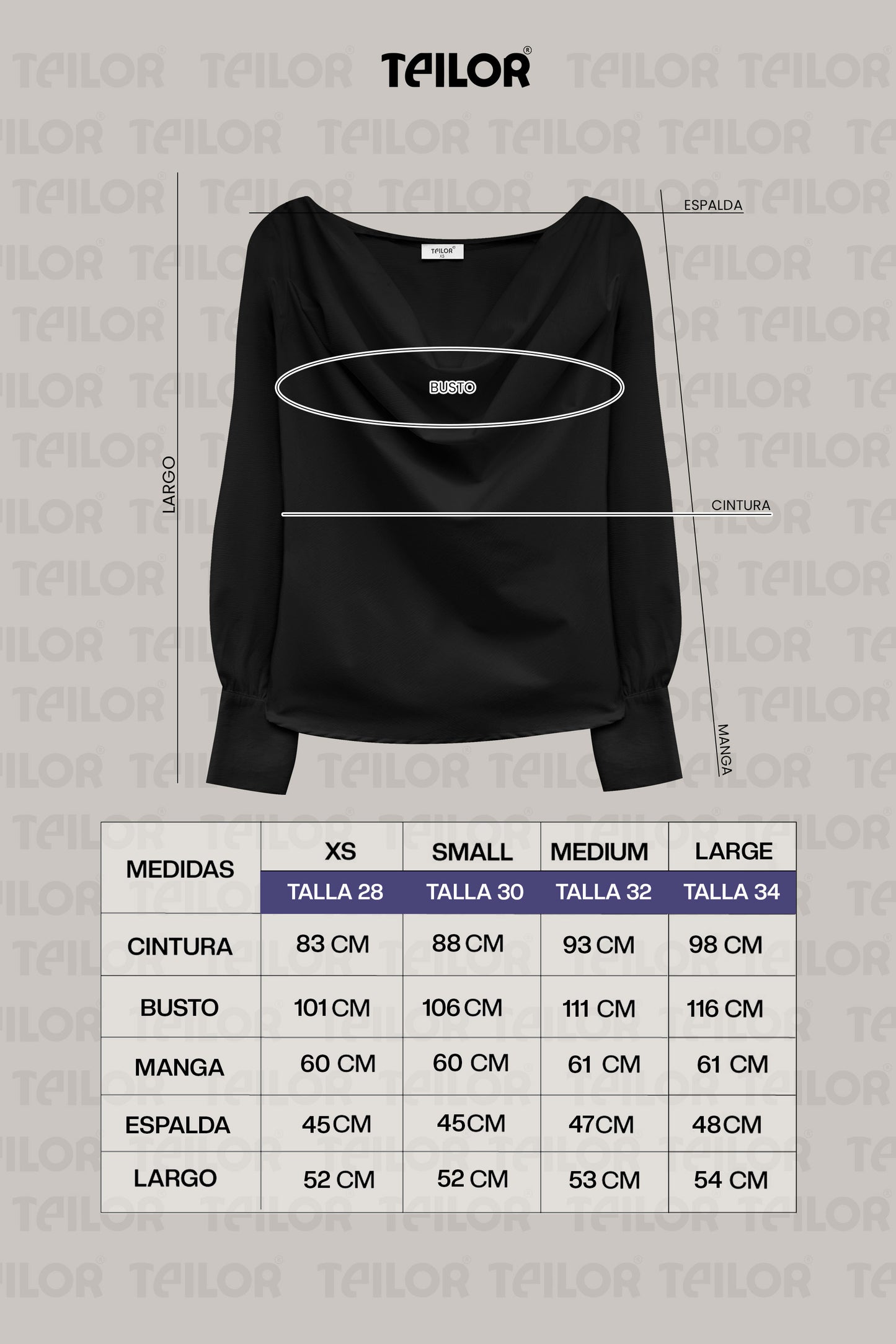 BLUSA MANGA LARGA HANNA NEGRO