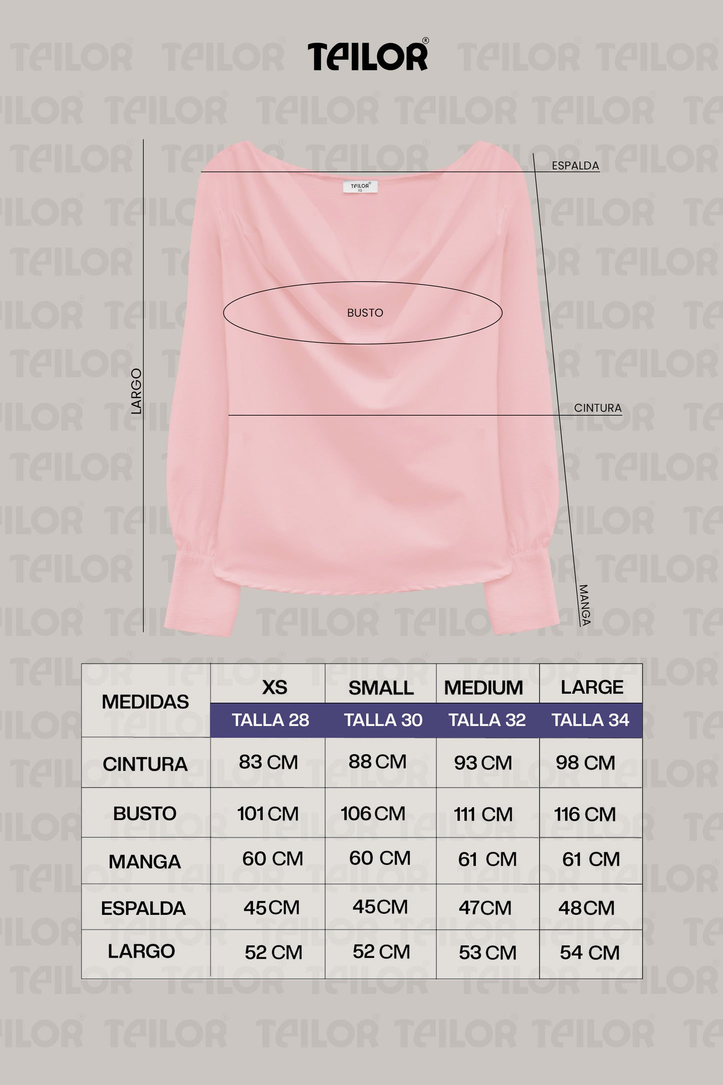 BLUSA MANGA LARGA HANNA PALO ROSA