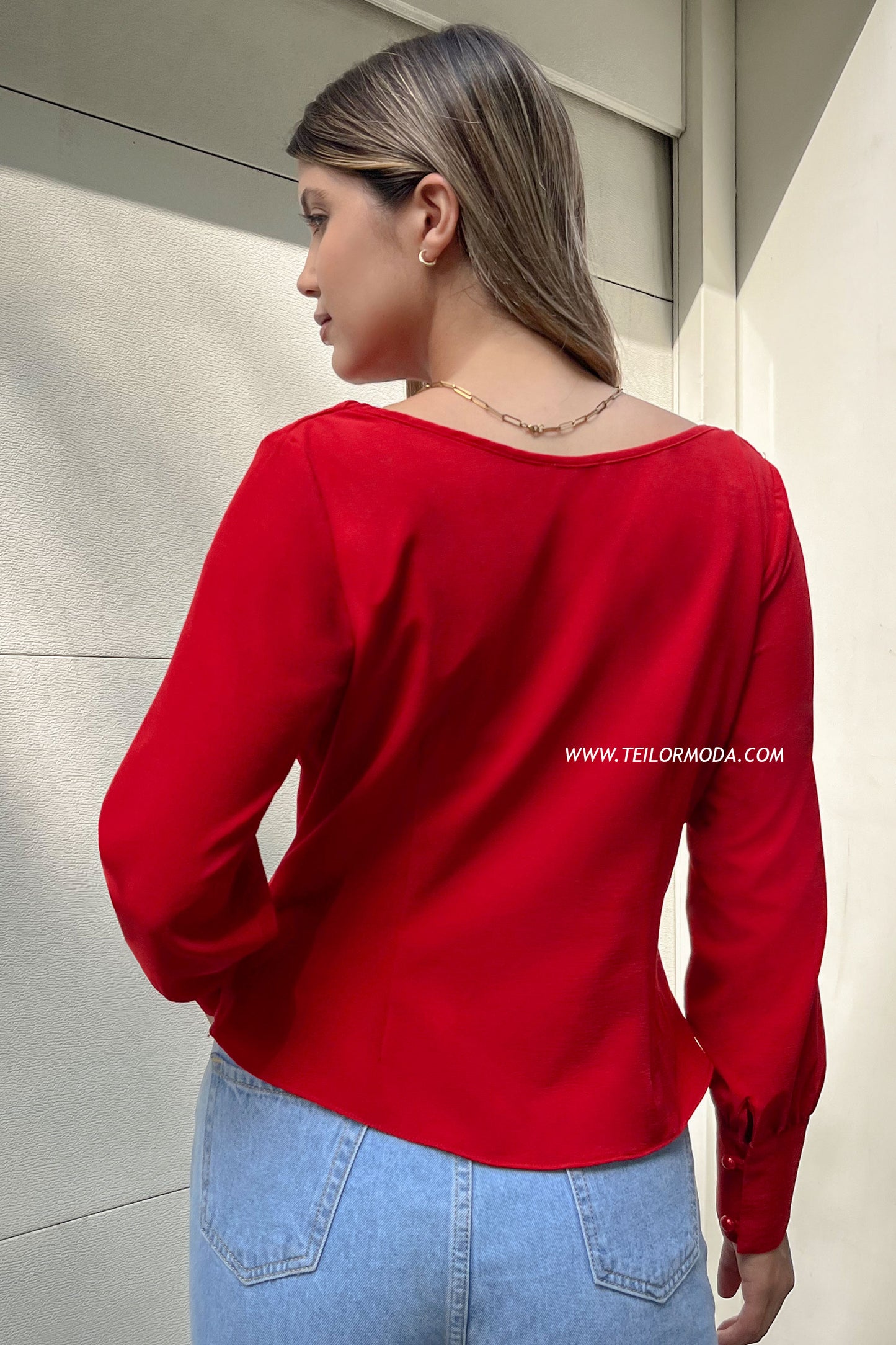 BLUSA MANGA LARGA HANNA ROJO