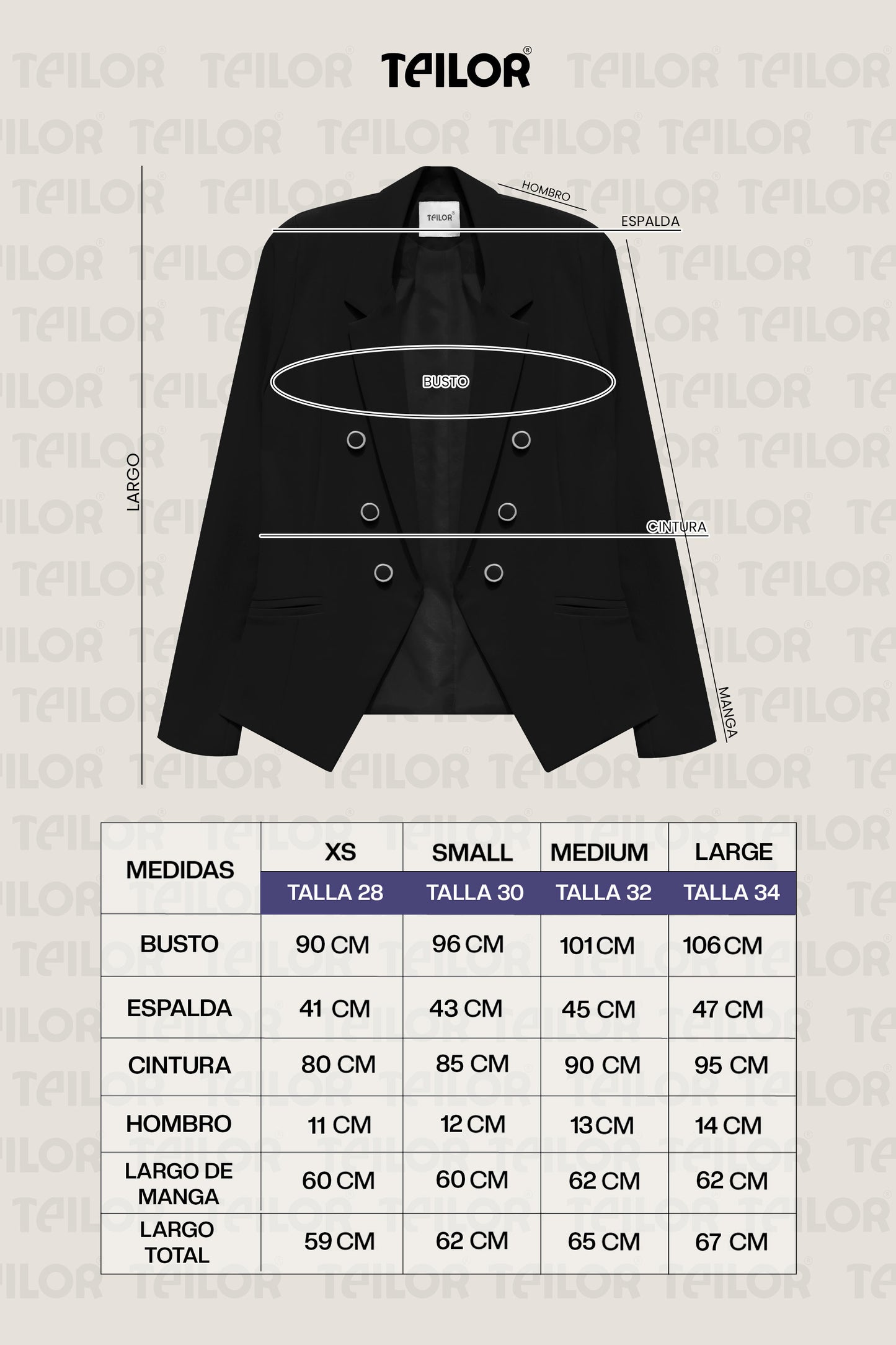 BLAZER CORTE PRINCESA GALA NEGRO