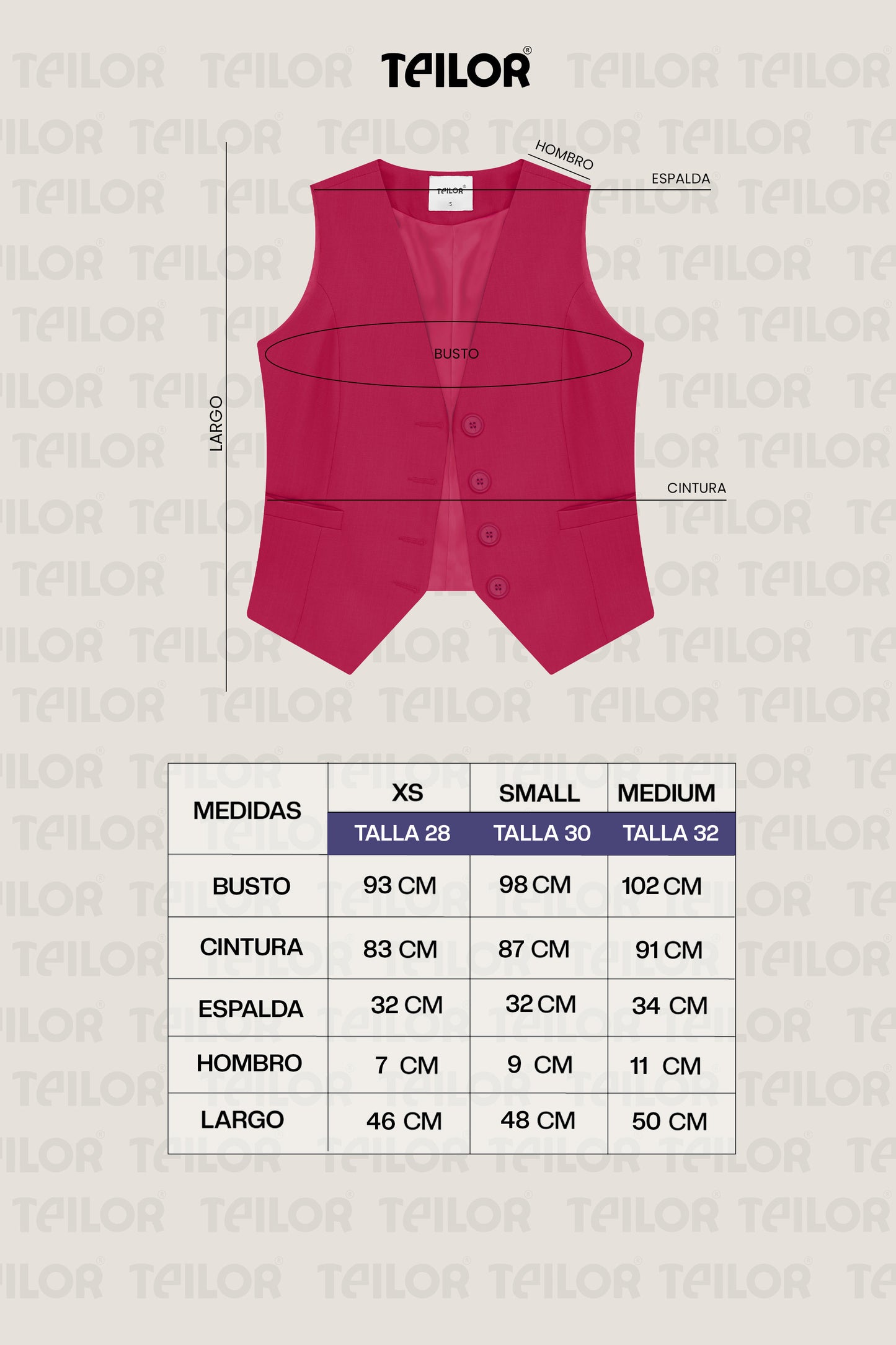 CHALECO DE SASTRE CLOE FUCSIA