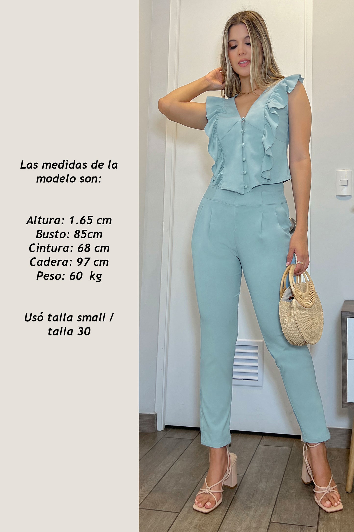 PANTALÓN CHAMBRAY KRISTINA CELESTE