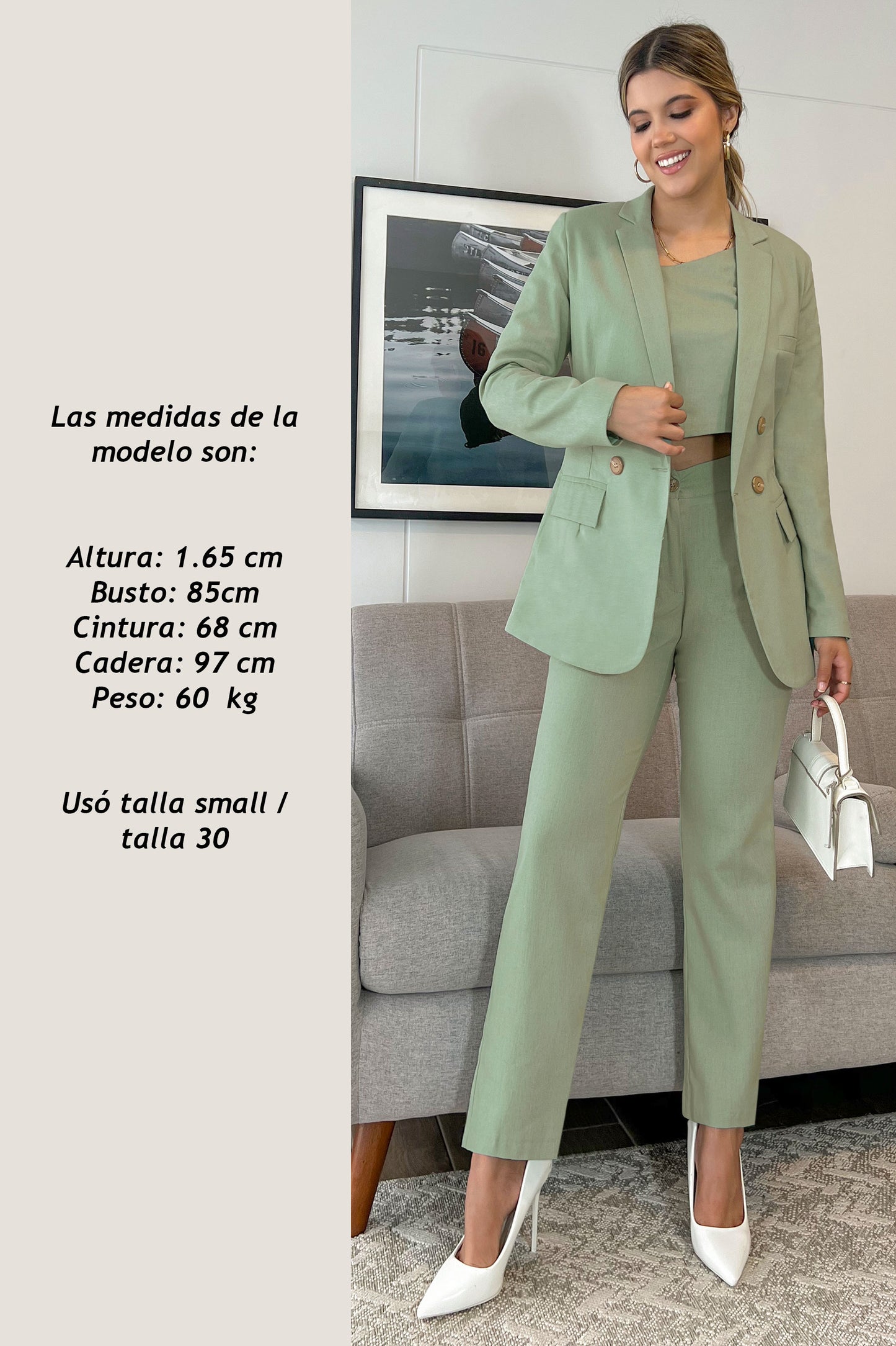 BLAZER DE LINO AMANDA VERDE